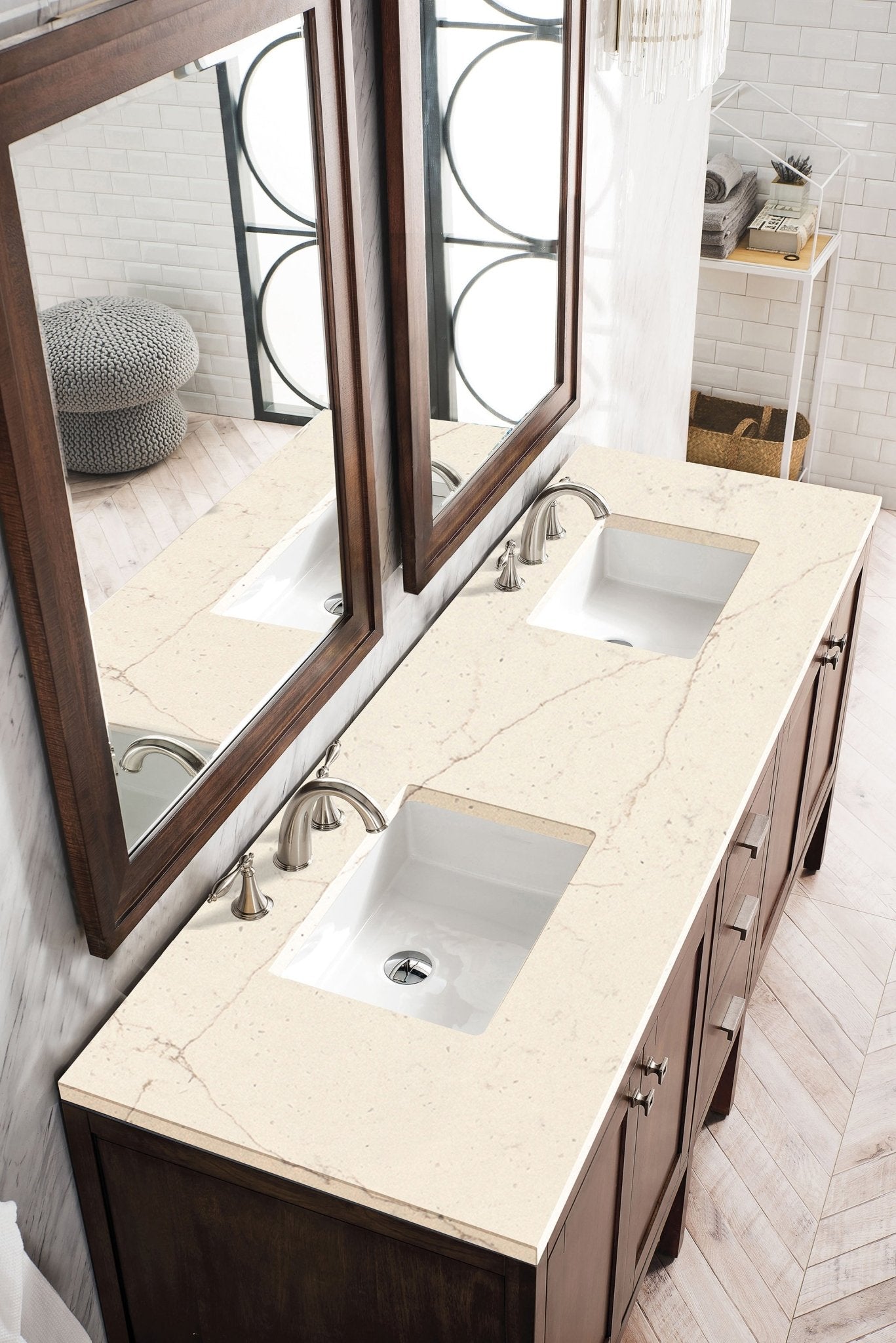 James Martin Vanities - Addison 72" Double Vanity Cabinet in Mid - Century Acacia - E444 - V72 - MCA - 3EMR - Home Luxury USA