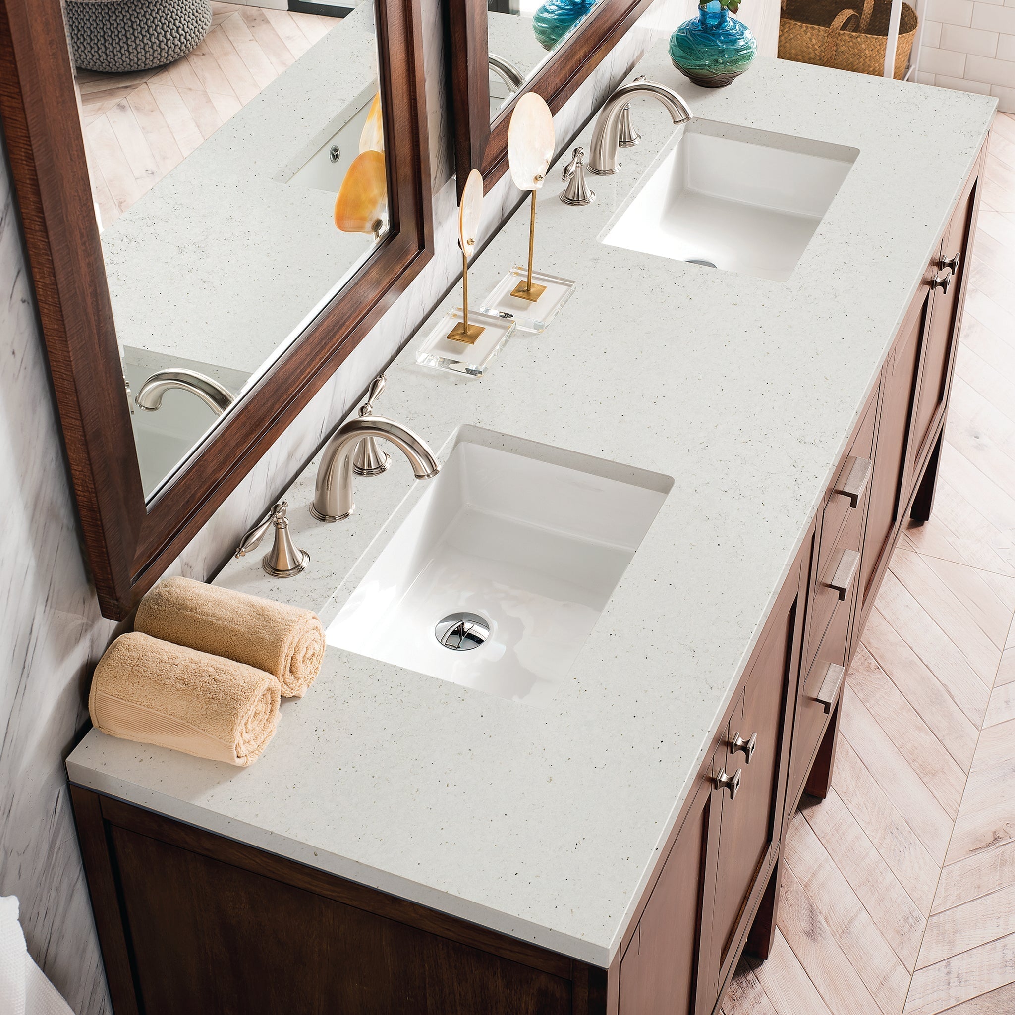 James Martin Vanities - Addison 72" Double Vanity Cabinet in Mid - Century Acacia - E444 - V72 - MCA - 3LDL - Home Luxury USA