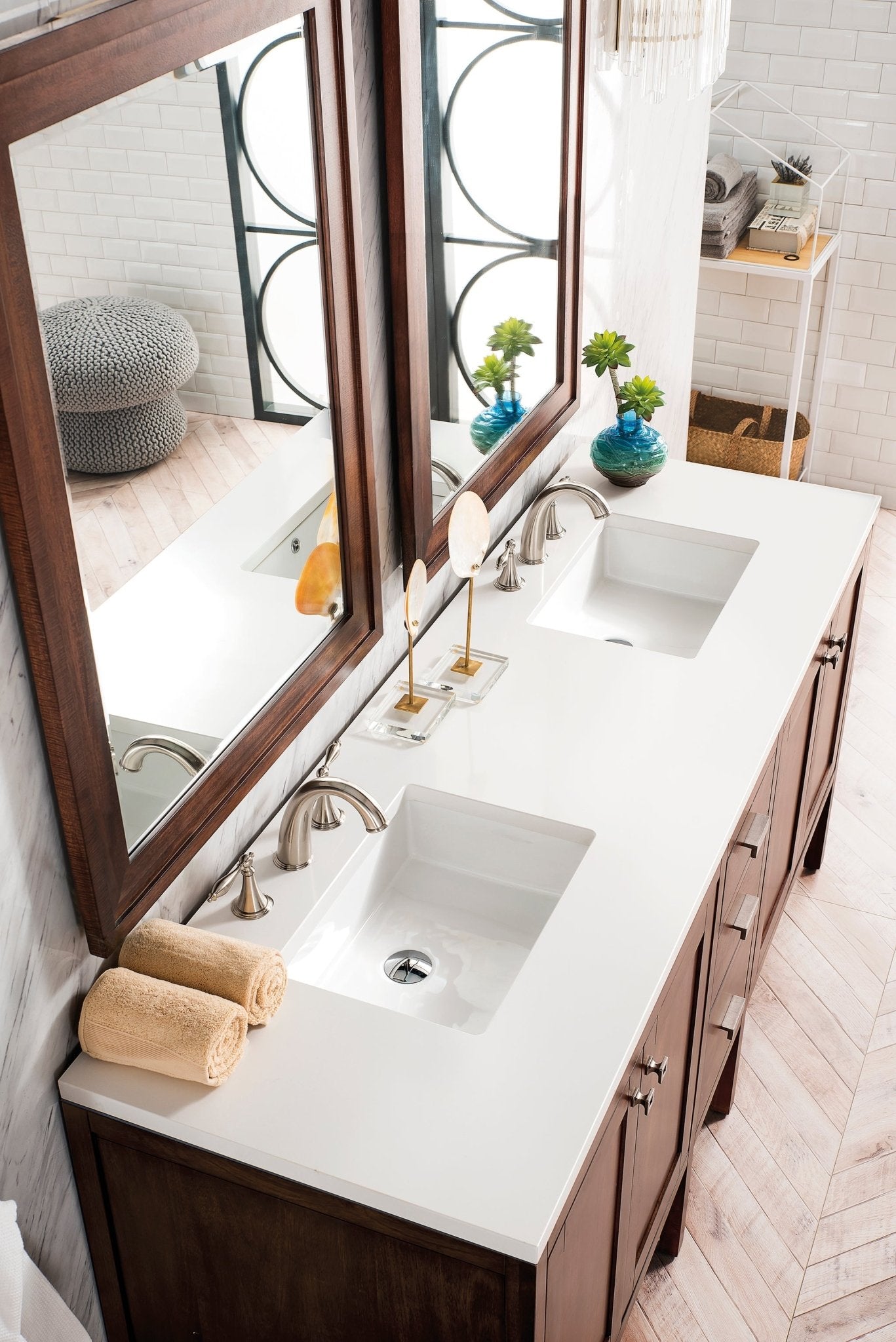 James Martin Vanities - Addison 72" Double Vanity Cabinet in Mid - Century Acacia - E444 - V72 - MCA - 3WZ - Home Luxury USA