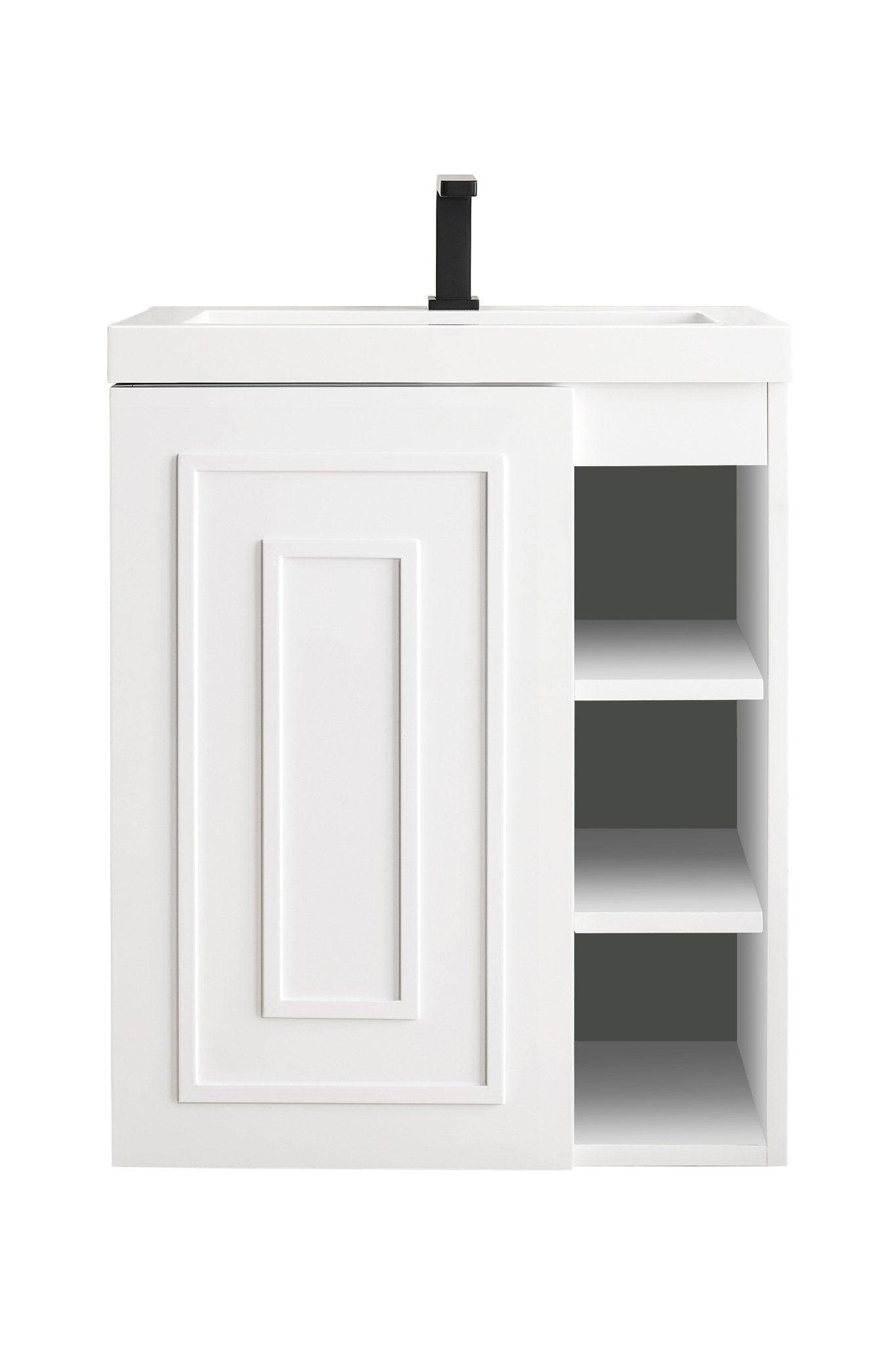 James Martin Vanities - Alicante 24" Single Vanity in Glossy White - E110V24GWWG - Home Luxury USA