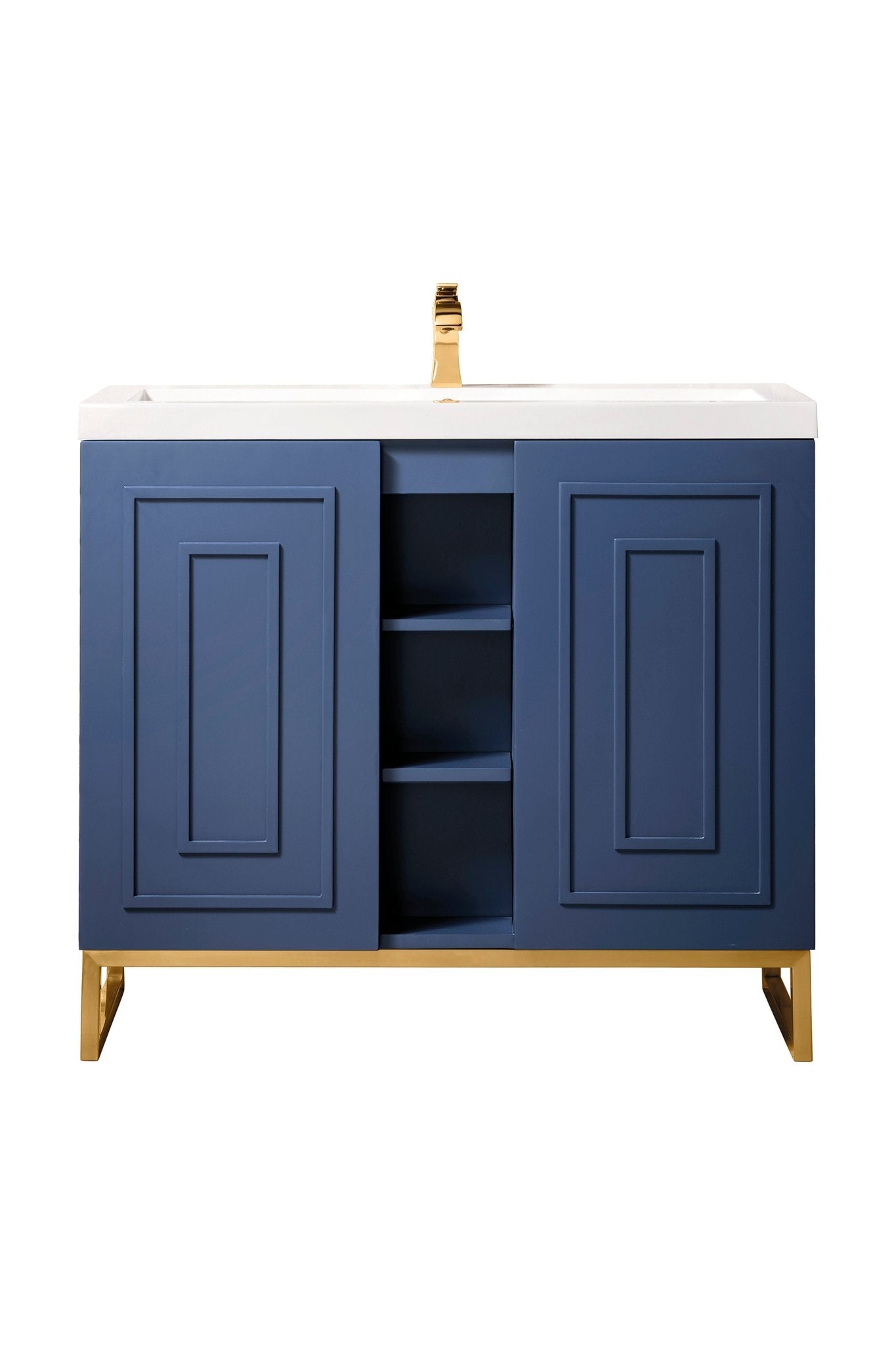 James Martin Vanities - Alicante' 39.5" Single Vanity in Azure Blue - E110V39.5AZBRGDWG - Home Luxury USA