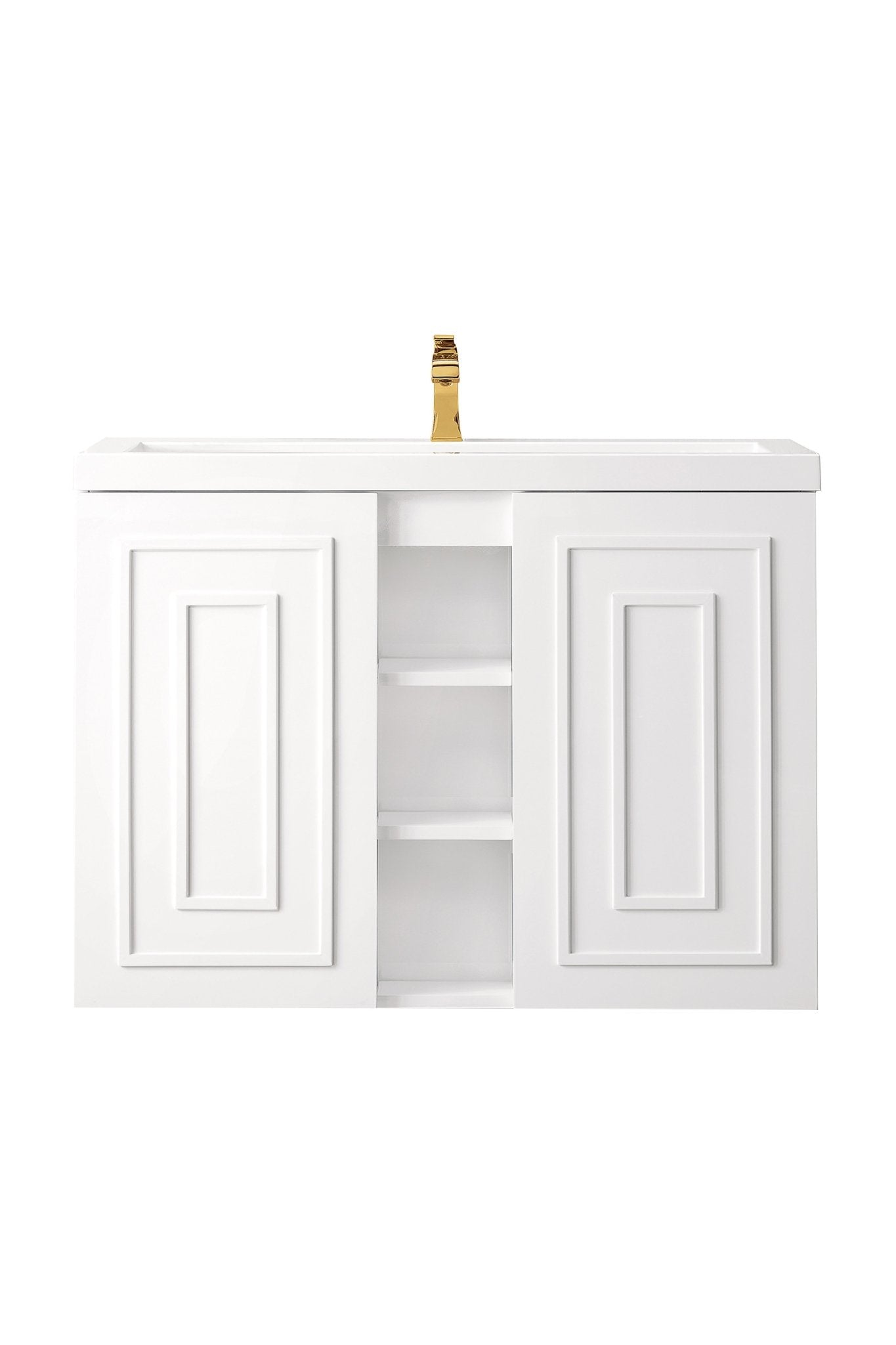 James Martin Vanities - Alicante' 39.5" Single Vanity in Glossy White - E110V39.5GWWG - Home Luxury USA