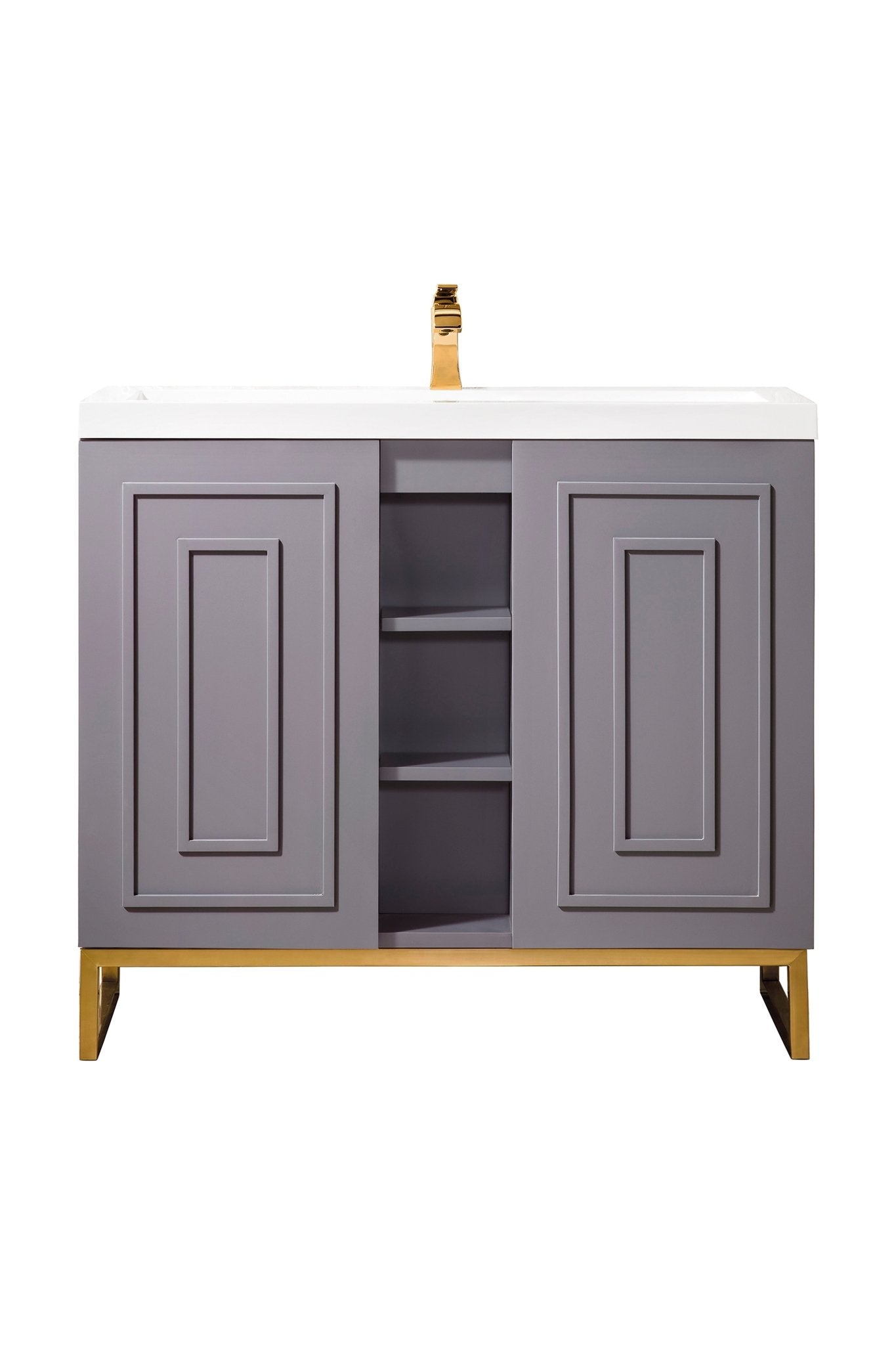 James Martin Vanities - Alicante' 39.5" Single Vanity in Gray Smoke - E110V39.5GSMRGDWG - Home Luxury USA