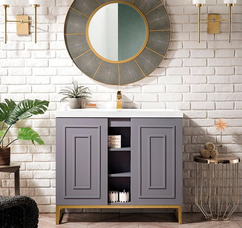 James Martin Vanities - Alicante' 39.5" Single Vanity in Gray Smoke - Home Luxury USA