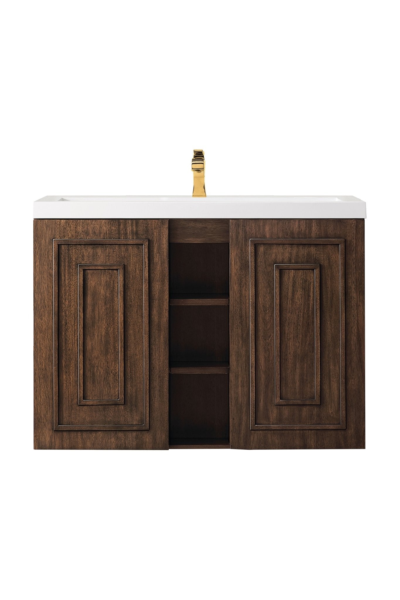 James Martin Vanities - Alicante' 39.5" Single Vanity in Mid - Century Acacia - E110V39.5MCAWG - Home Luxury USA