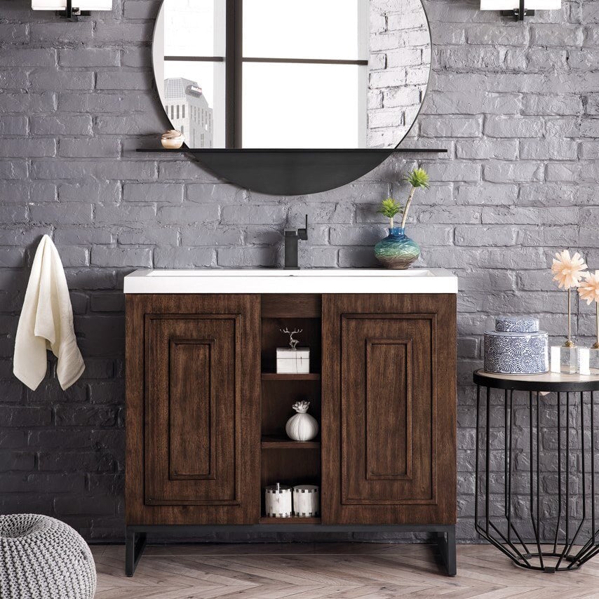 James Martin Vanities - Alicante' 39.5" Single Vanity in Mid - Century Acacia - Home Luxury USA