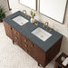 James Martin Vanities - Amberly 60" Double Vanity in Mid - Century Walnut - 670 - V36 - WLT - 3PBL - Home Luxury USA