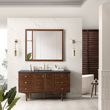 James Martin Vanities - Amberly 60" Single Vanity in Mid - Century Walnut - 670 - V60S - WLT - Home Luxury USA