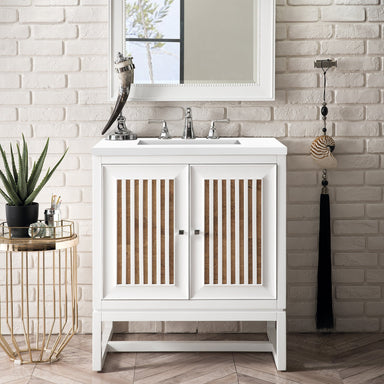 James Martin Vanities - Athens 30" Single Vanity Cabinet, Glossy White - E645 - V30 - GW - Home Luxury USA