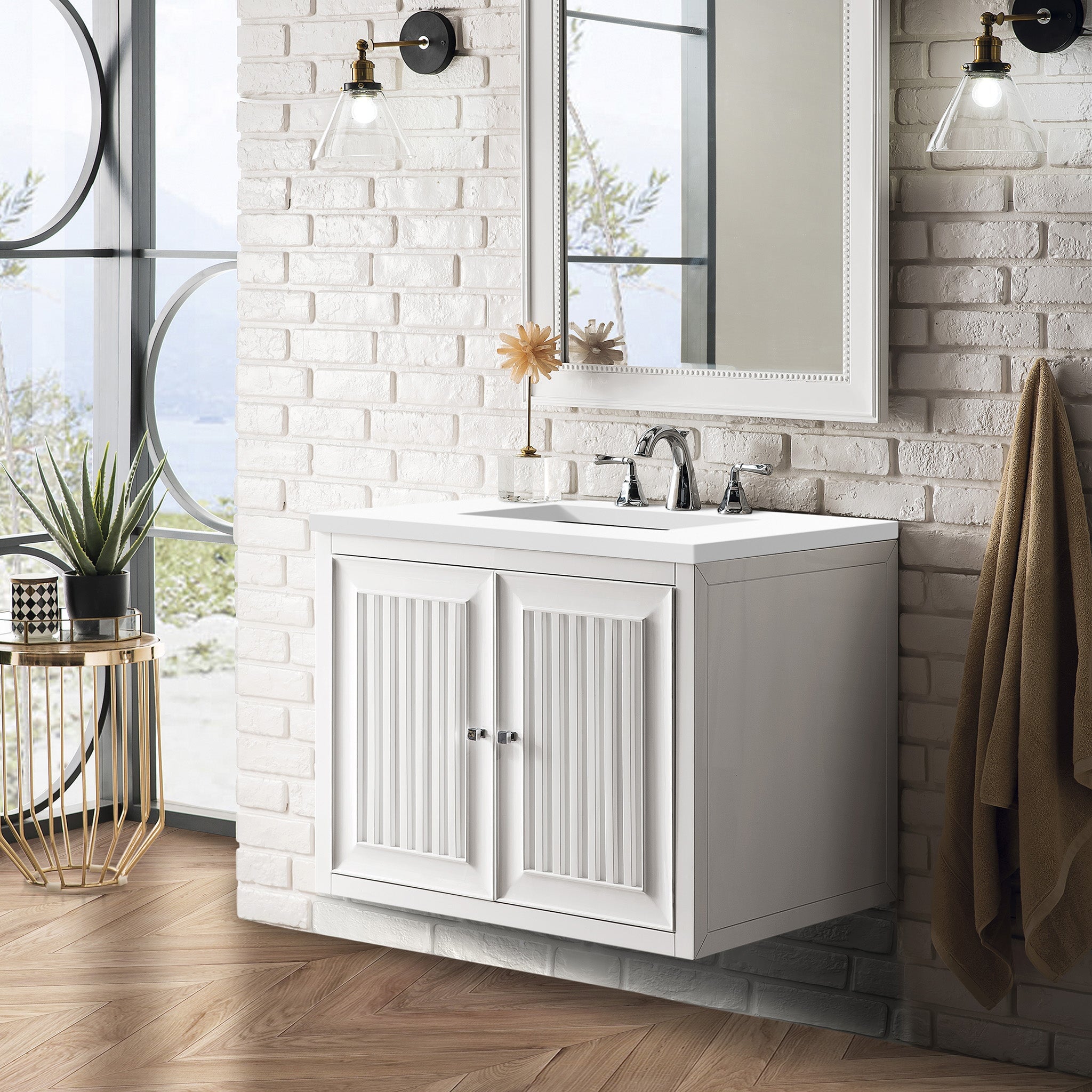 James Martin Vanities - Athens 30" Single Vanity Cabinet, Glossy White - E645 - V30 - GW - Home Luxury USA