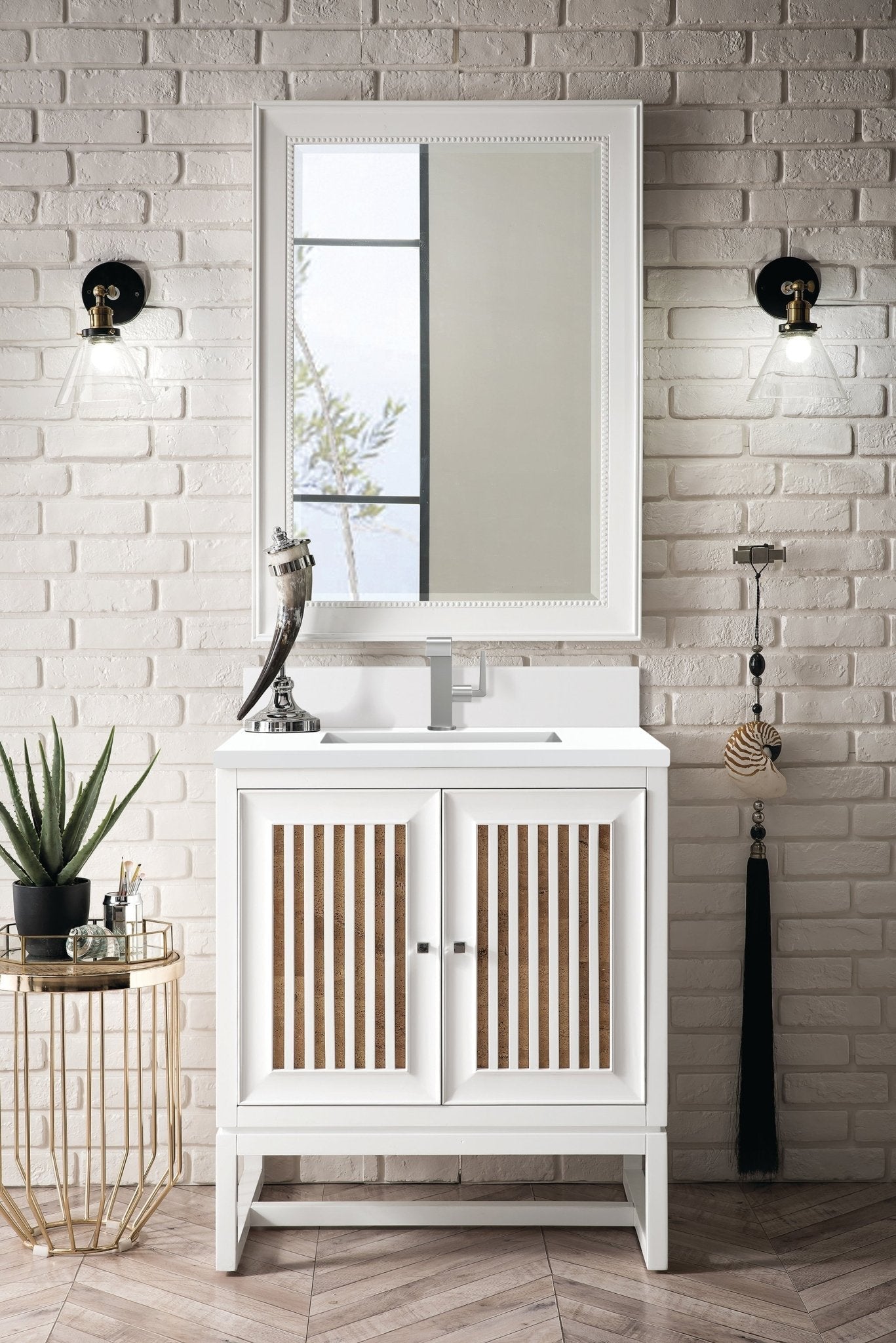 James Martin Vanities - Athens 30" Single Vanity Cabinet in Glossy White - E645 - V30 - GW - 1WZ - Home Luxury USA