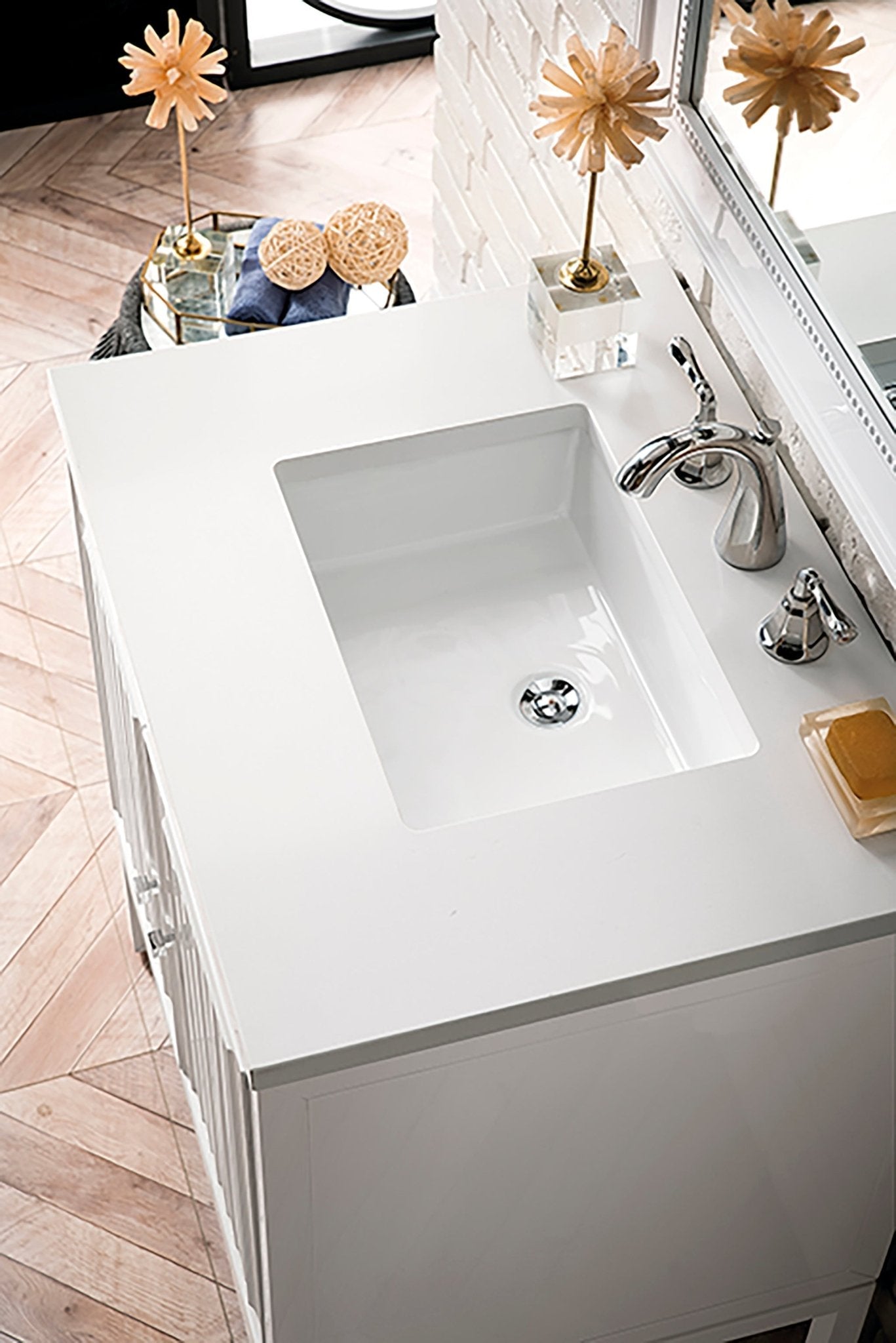 James Martin Vanities - Athens 30" Single Vanity Cabinet in Glossy White - E645 - V30 - GW - 3AF - Home Luxury USA