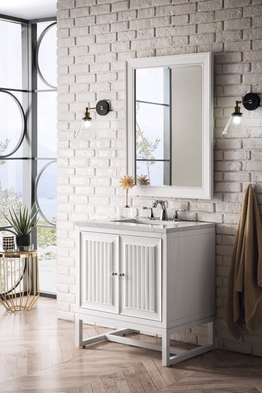 James Martin Vanities - Athens 30" Single Vanity Cabinet in Glossy White - E645 - V30 - GW - Home Luxury USA