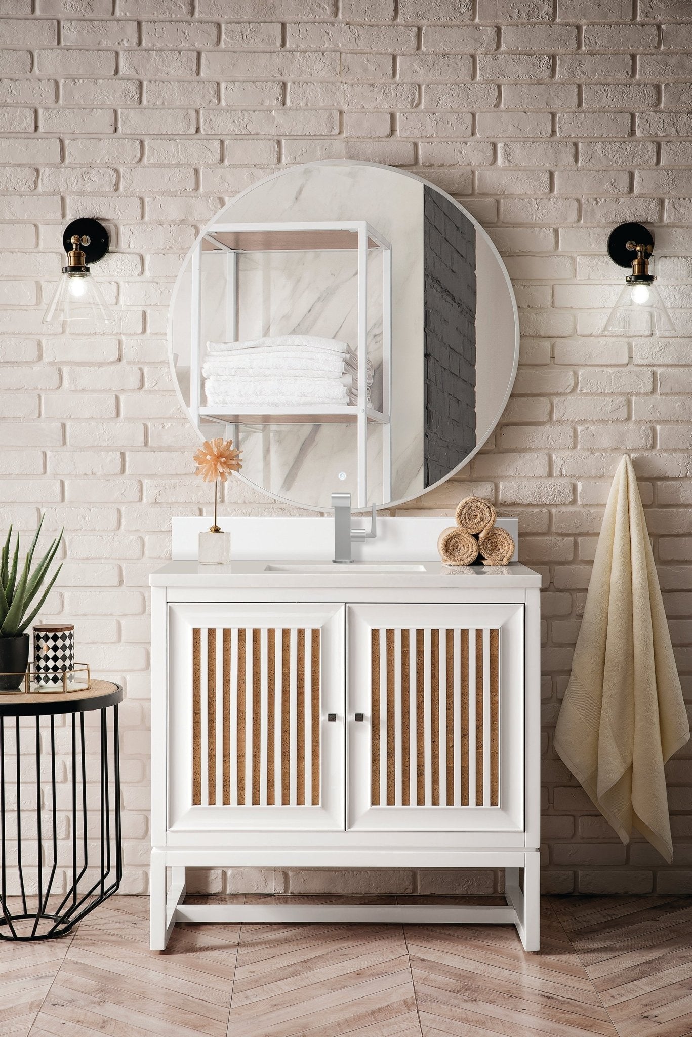 James Martin Vanities - Athens 36" Single Vanity Cabinet, Glossy White - E645 - V36 - GW - 1WZ - Home Luxury USA