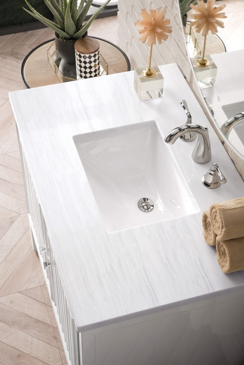 James Martin Vanities - Athens 36" Single Vanity Cabinet, Glossy White - E645 - V36 - GW - 3AF - Home Luxury USA