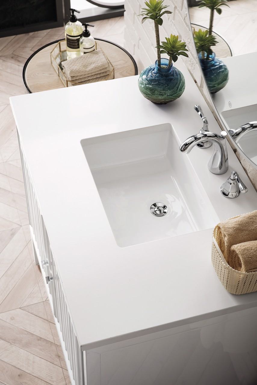 James Martin Vanities - Athens 36" Single Vanity Cabinet, Glossy White - E645 - V36 - GW - Home Luxury USA