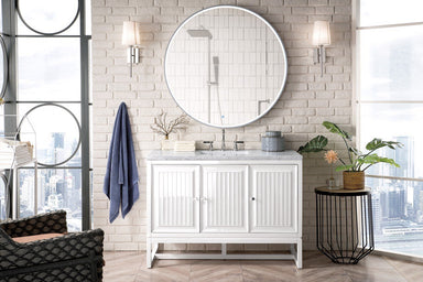 James Martin Vanities - Athens 48" Single Vanity Cabinet, Glossy White - E645 - V48 - GW - Home Luxury USA