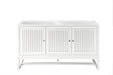 James Martin Vanities - Athens 60" Double Vanity Cabinet, Glossy White - E645 - V60D - GW - Home Luxury USA