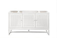 James Martin Vanities - Athens 60" Single Vanity Cabinet , Glossy White - E645 - V60S - GW - Home Luxury USA