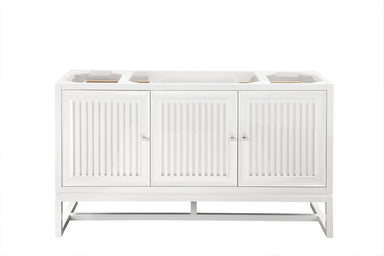 James Martin Vanities - Athens 60" Single Vanity Cabinet , Glossy White - E645 - V60S - GW - Home Luxury USA