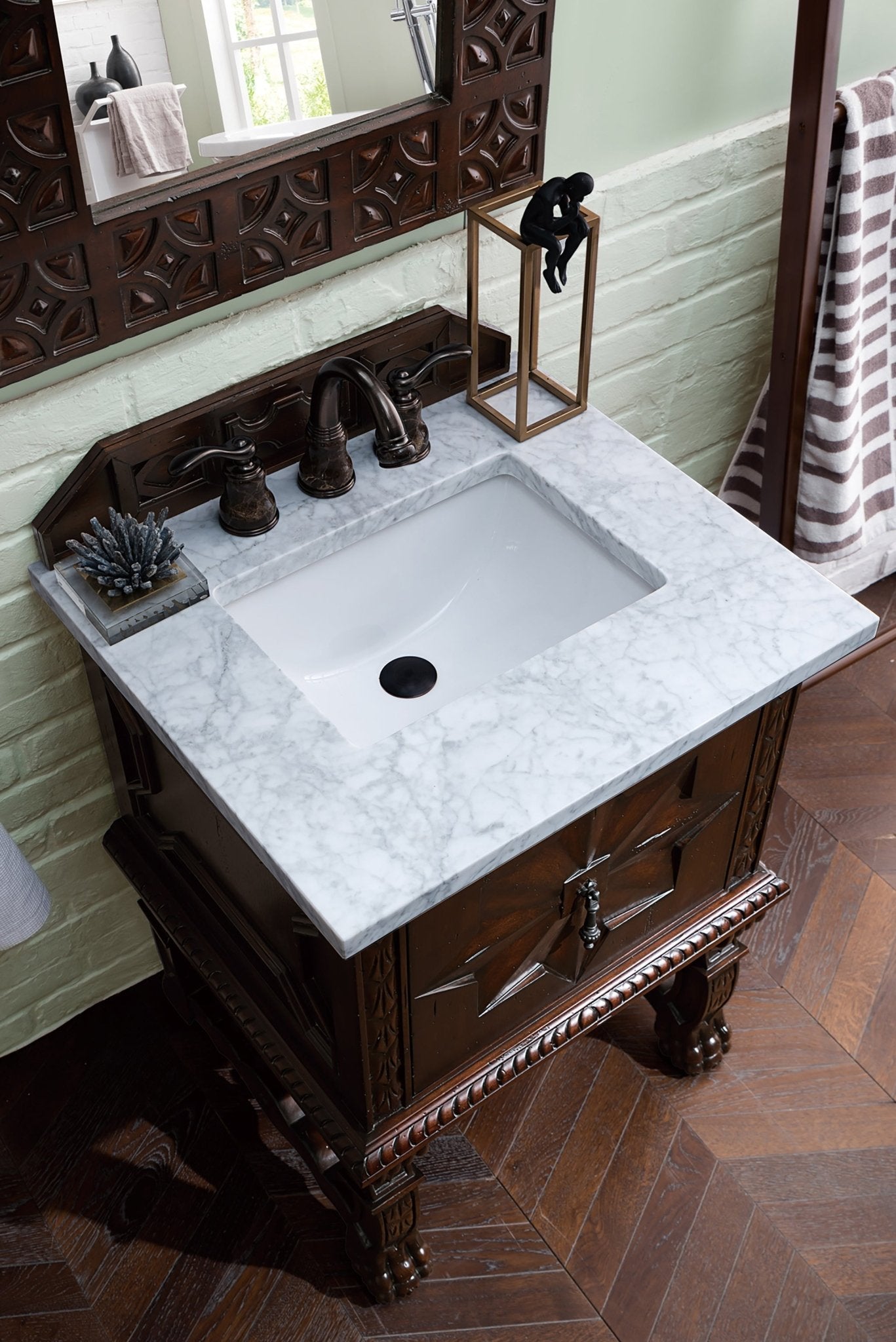 James Martin Vanities - Balmoral 26" Single Bathroom Vanity - 150 - V26 - ANW - 3CAR - Home Luxury USA