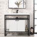 James Martin Vanities - Boston 39.5 Stainless Steel Sink Console Single Bathroom Vanity in Matte Black - Home Luxury USA