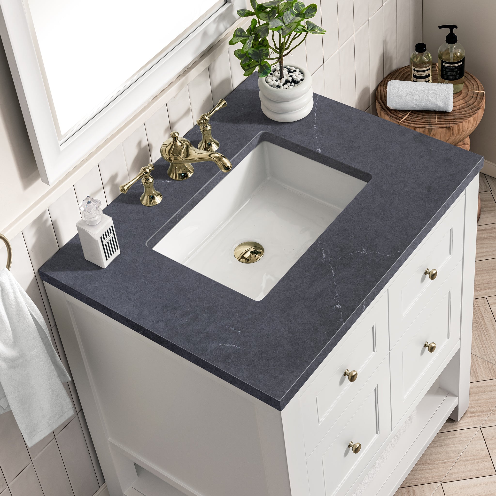 James Martin Vanities - Breckenridge 30" Single Vanity in Bright White - 330 - V30 - BW - 3CSP - Home Luxury USA