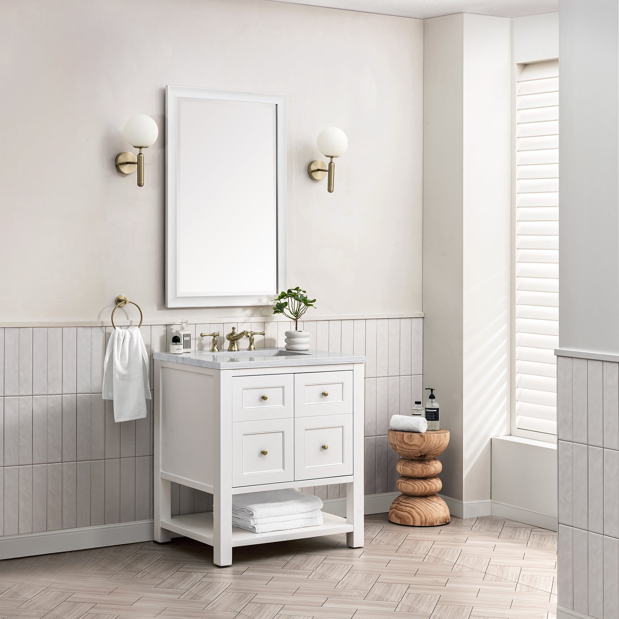 James Martin Vanities - Breckenridge 30" Single Vanity in Bright White - 330 - V30 - BW - Home Luxury USA