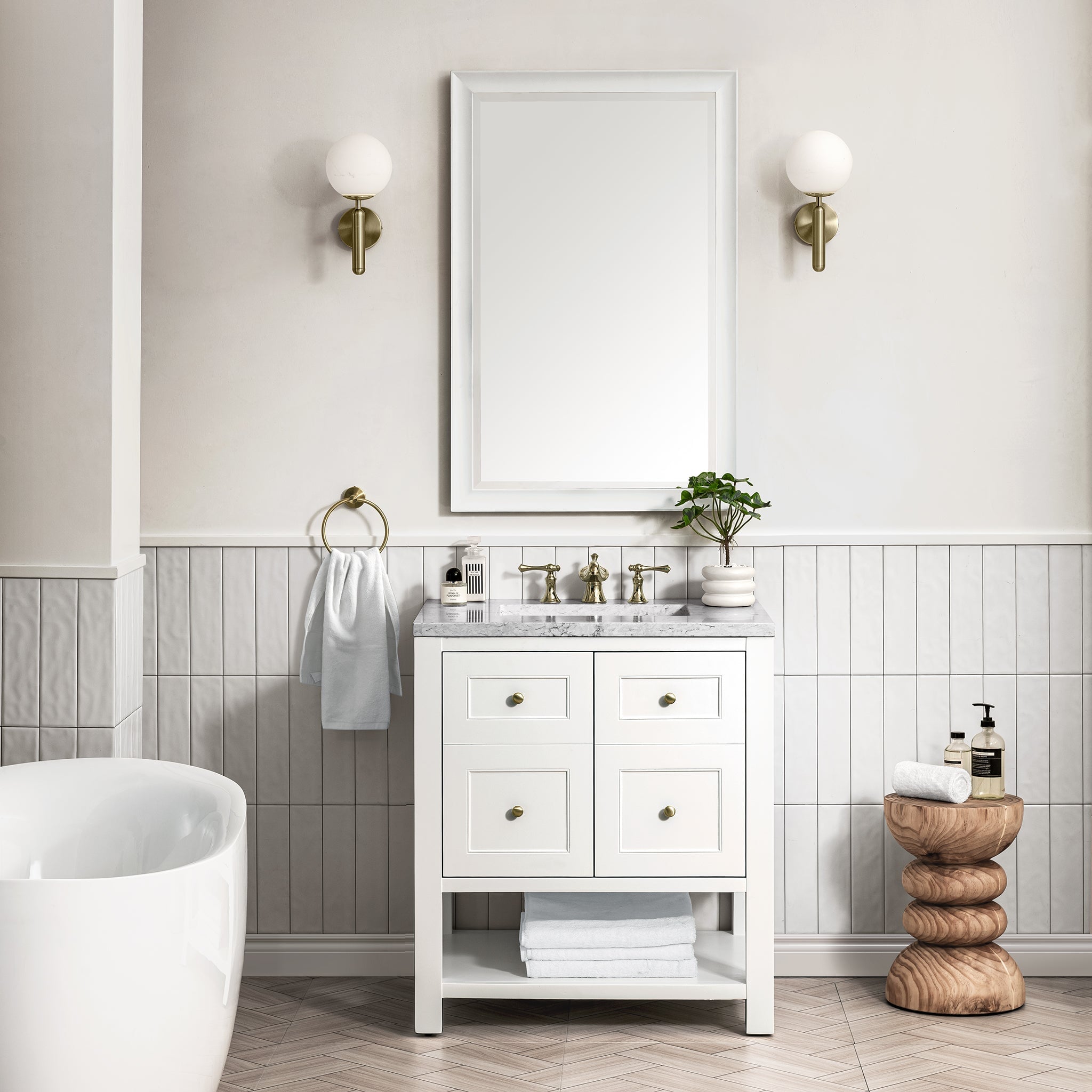 James Martin Vanities - Breckenridge 30" Single Vanity in Bright White - 330 - V30 - BW - Home Luxury USA