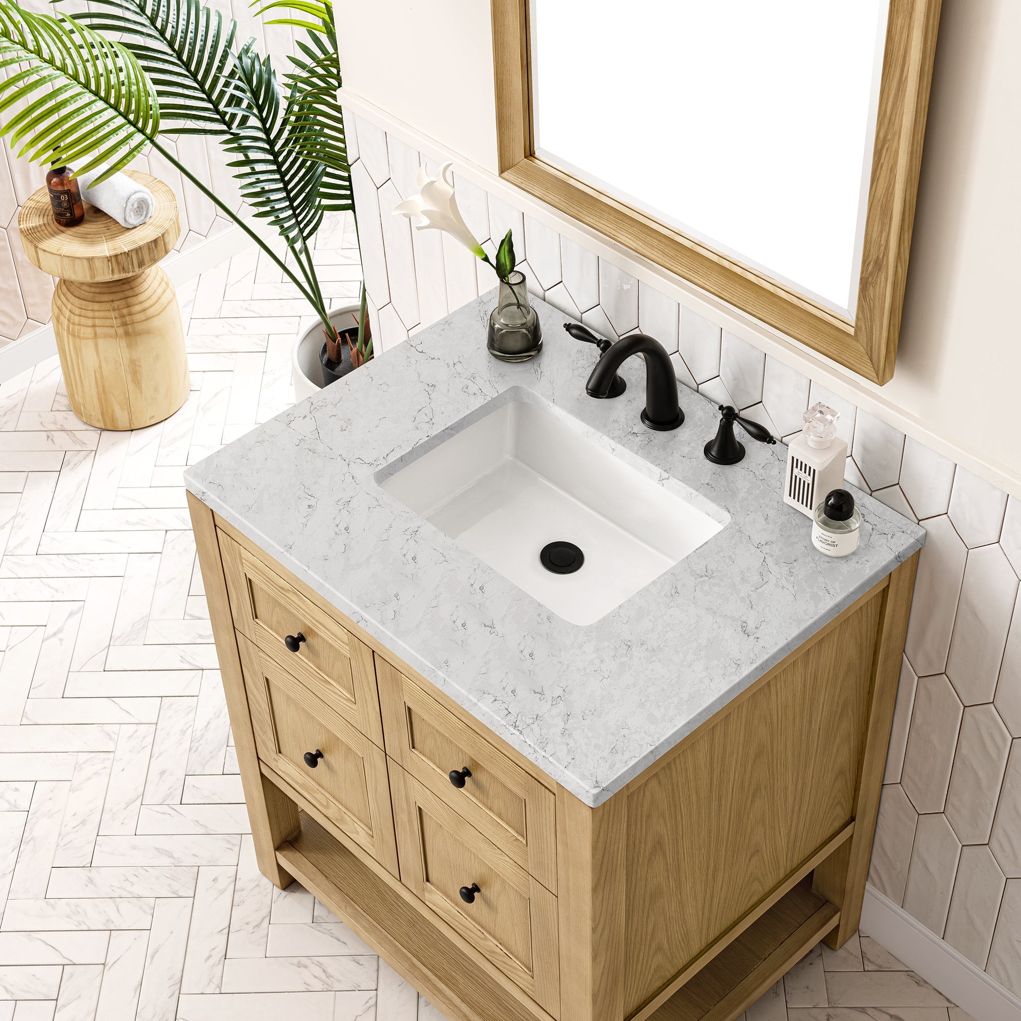 James Martin Vanities - Breckenridge 30" Single Vanity in Light Natural Oak - 330 - V30 - LNO - 3CAR - Home Luxury USA