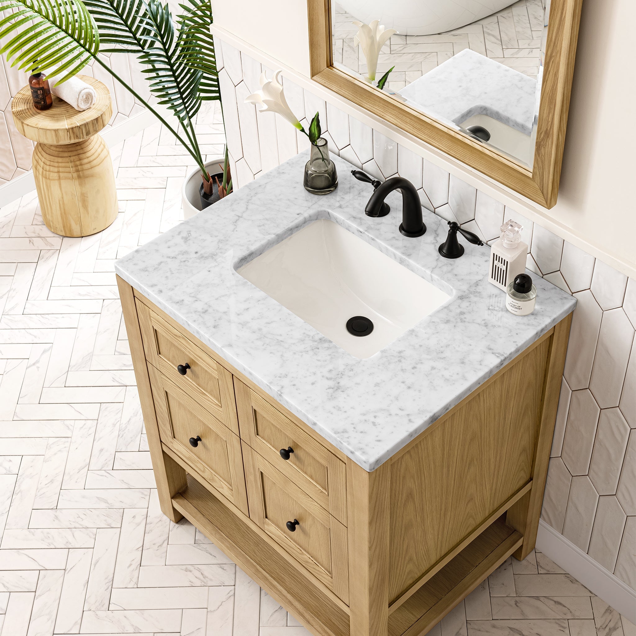 James Martin Vanities - Breckenridge 30" Single Vanity in Light Natural Oak - 330 - V30 - LNO - 3CAR - Home Luxury USA