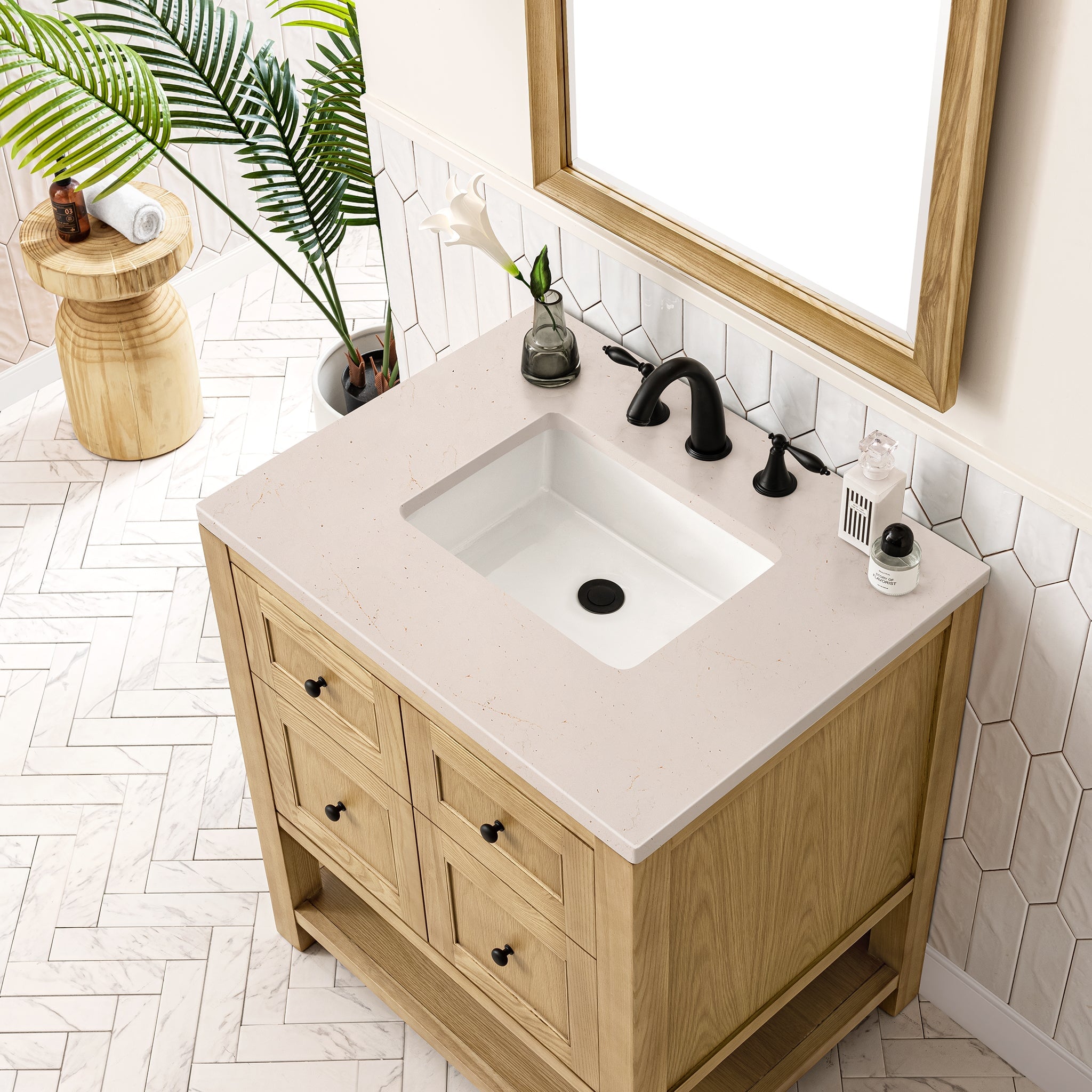 James Martin Vanities - Breckenridge 30" Single Vanity in Light Natural Oak - 330 - V30 - LNO - 3EMR - Home Luxury USA