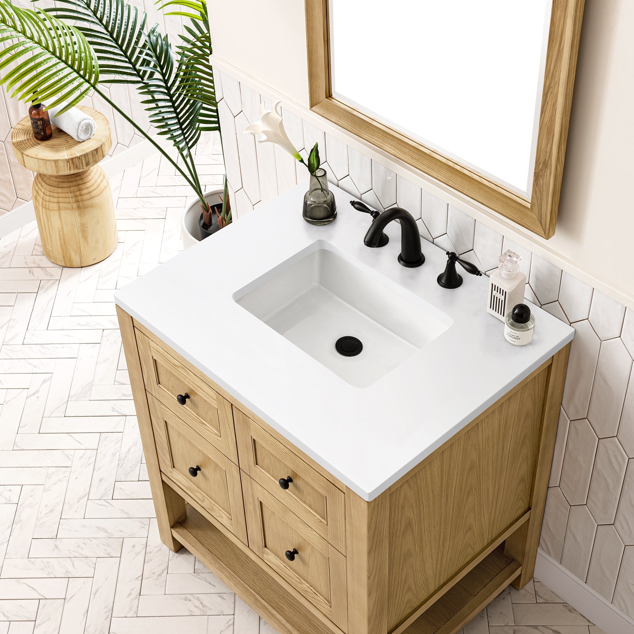 James Martin Vanities - Breckenridge 30" Single Vanity in Light Natural Oak - 330 - V30 - LNO - 3WZ - Home Luxury USA