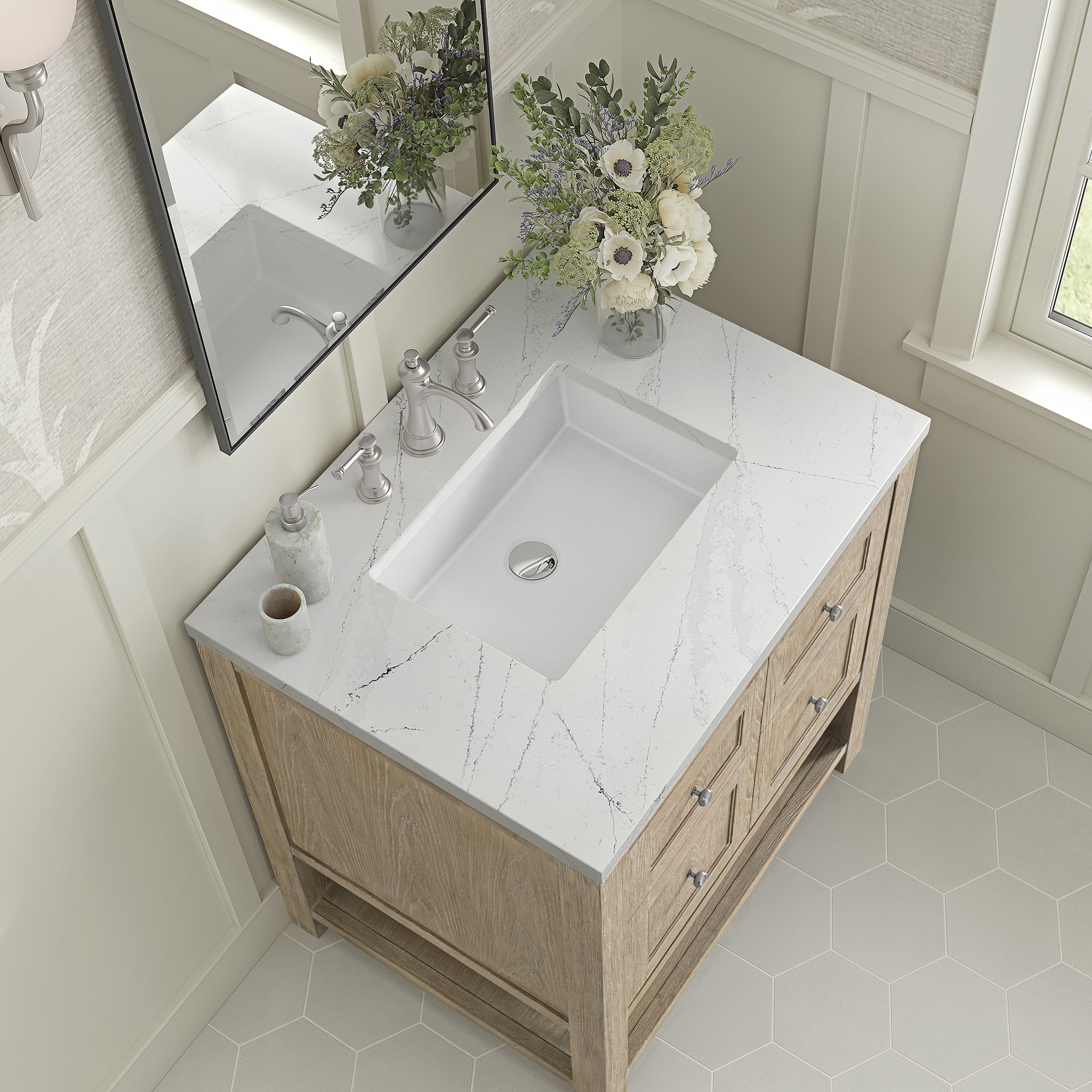 James Martin Vanities - Breckenridge 30" Single Vanity in Whitewashed Oak - 330 - V30 - WWO - 3AF - Home Luxury USA