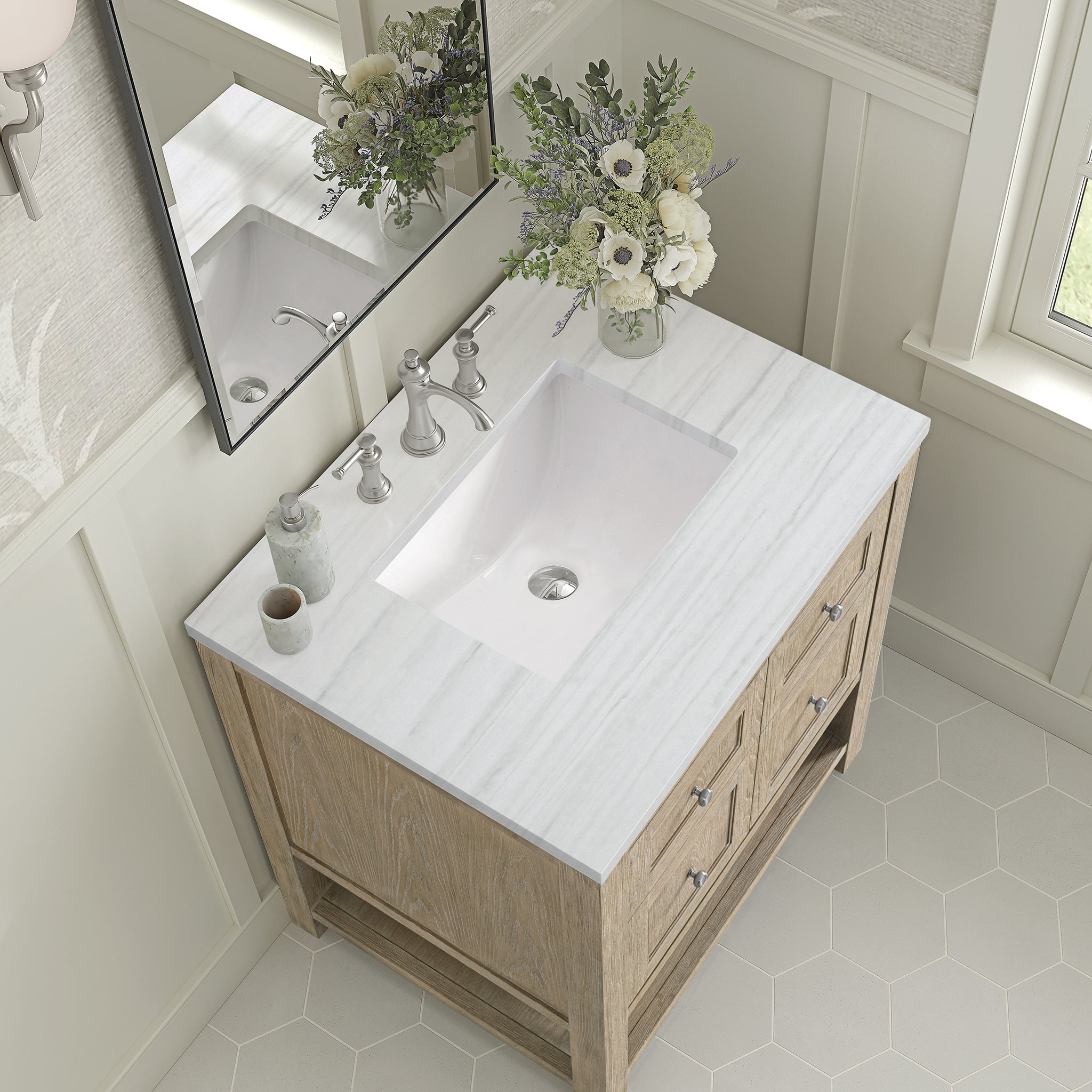 James Martin Vanities - Breckenridge 30" Single Vanity in Whitewashed Oak - 330 - V30 - WWO - 3AF - Home Luxury USA