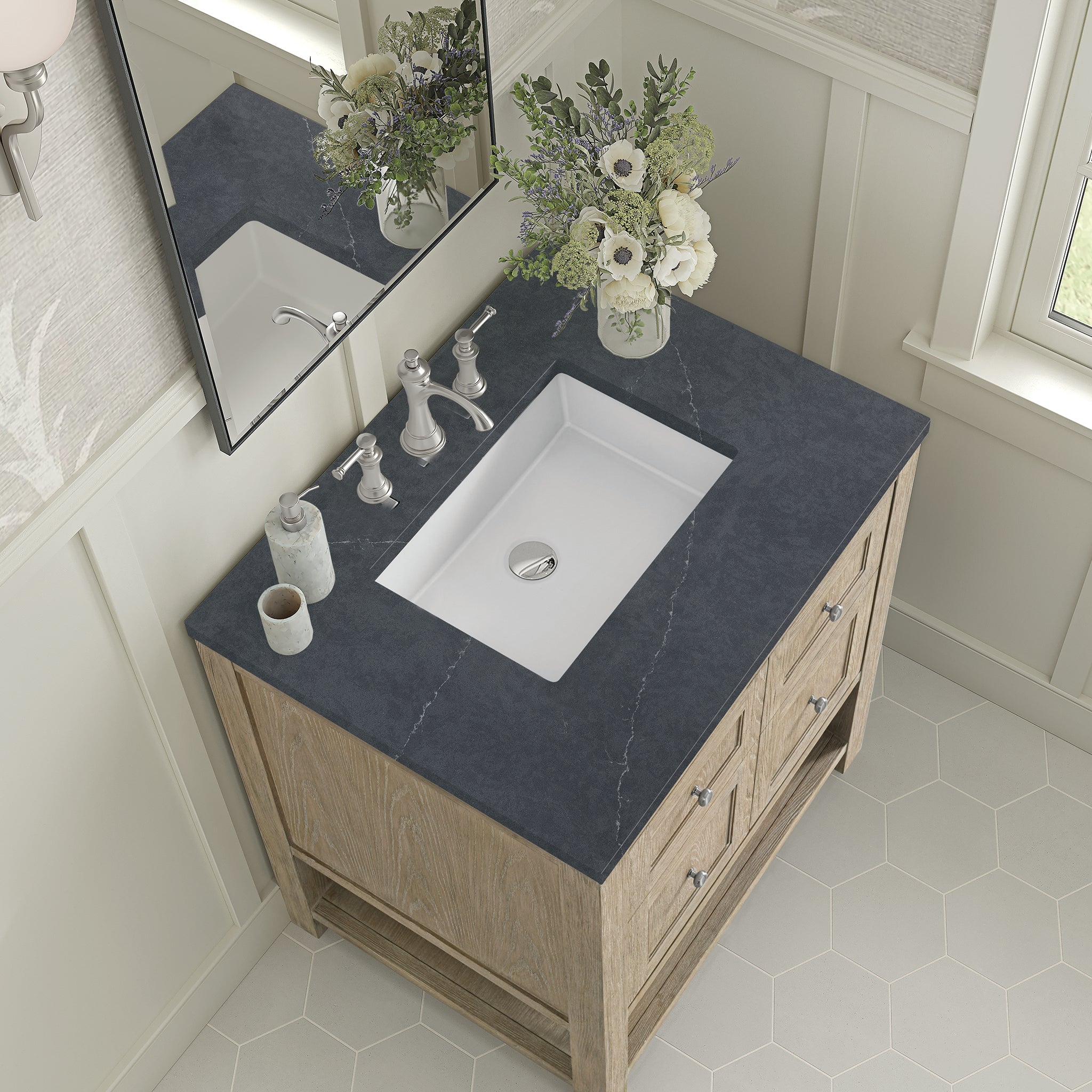 James Martin Vanities - Breckenridge 30" Single Vanity in Whitewashed Oak - 330 - V30 - WWO - 3CSP - Home Luxury USA