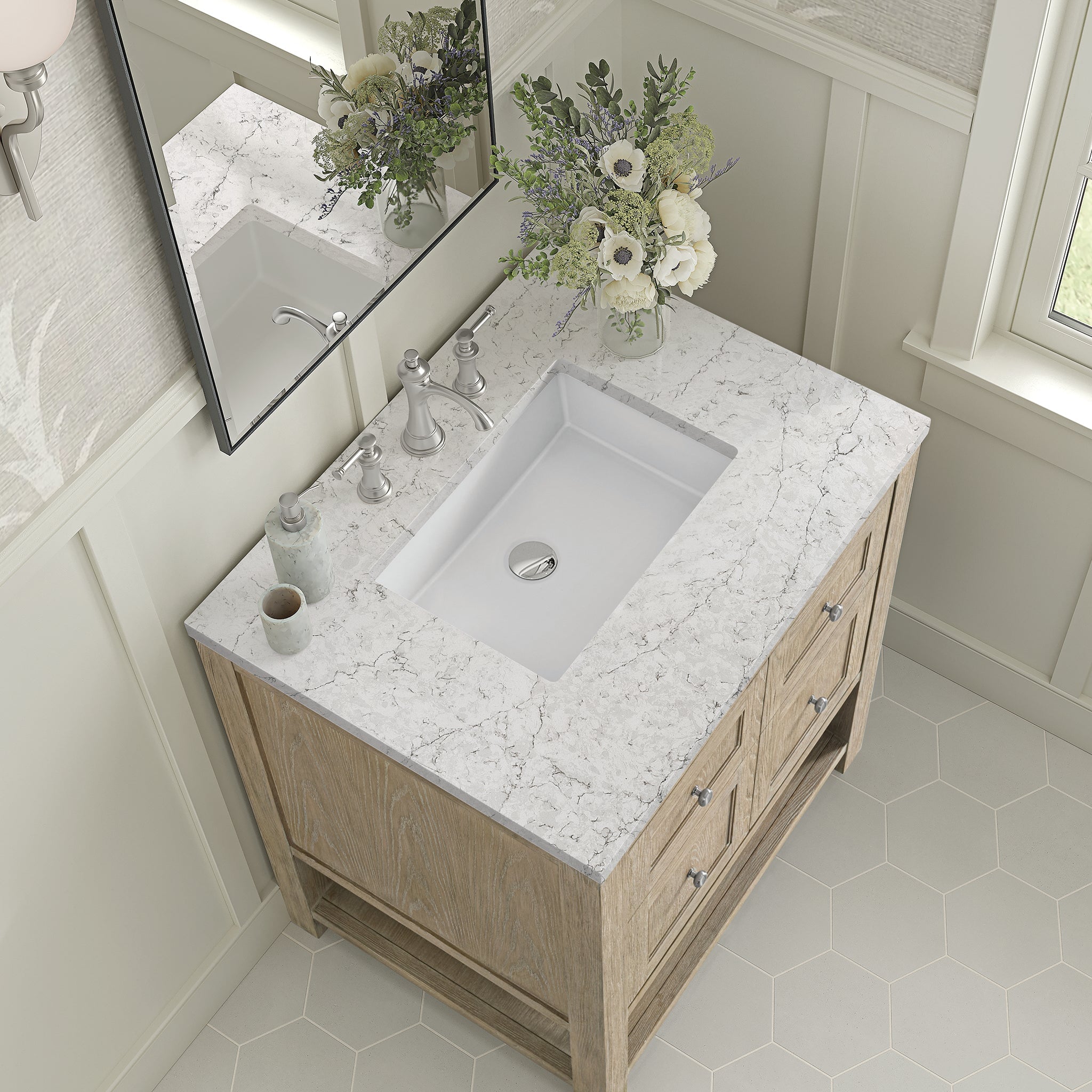 James Martin Vanities - Breckenridge 30" Single Vanity in Whitewashed Oak - 330 - V30 - WWO - 3CSP - Home Luxury USA