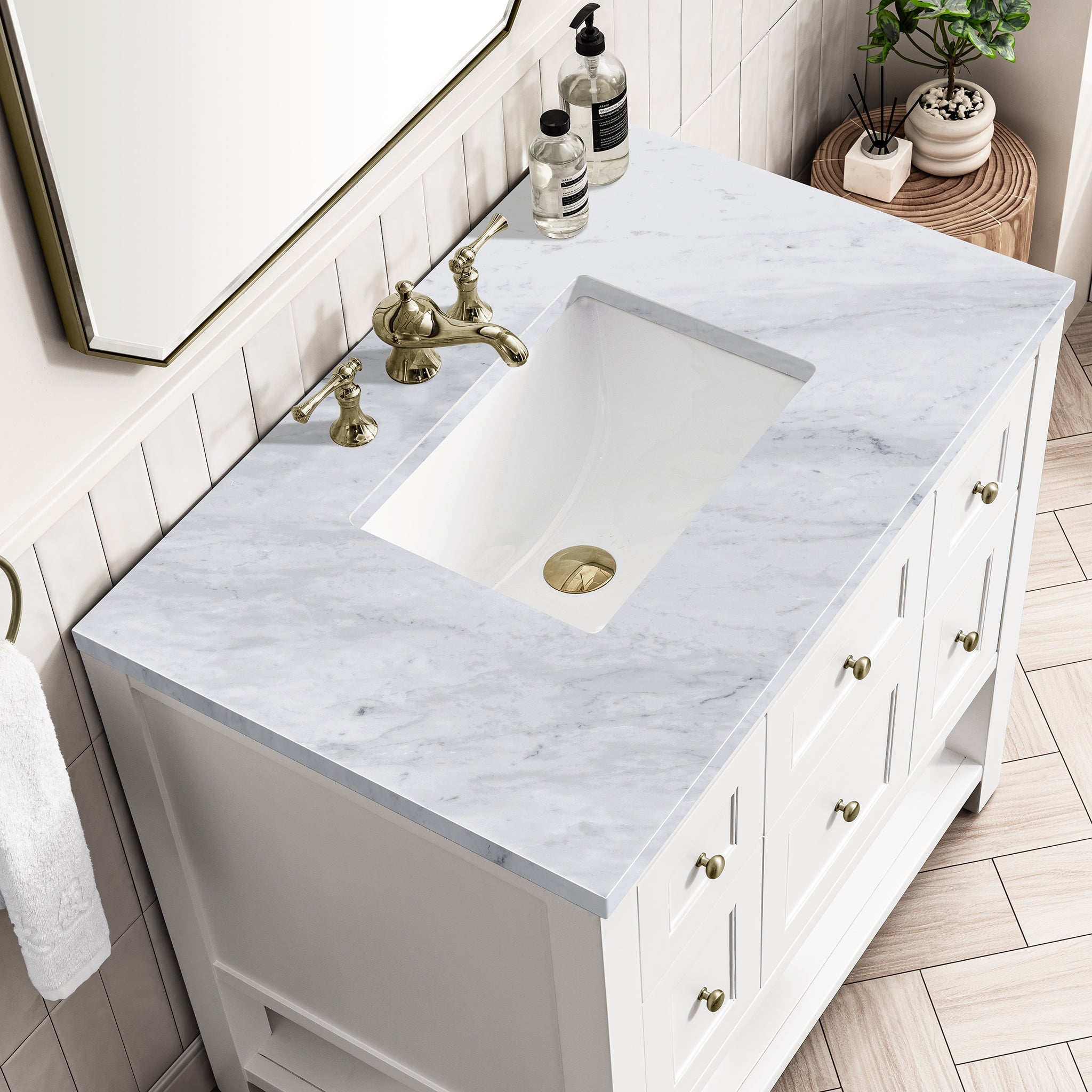 James Martin Vanities - Breckenridge 36" Single Vanity in Bright White - 330 - V36 - BW - 3CAR - Home Luxury USA