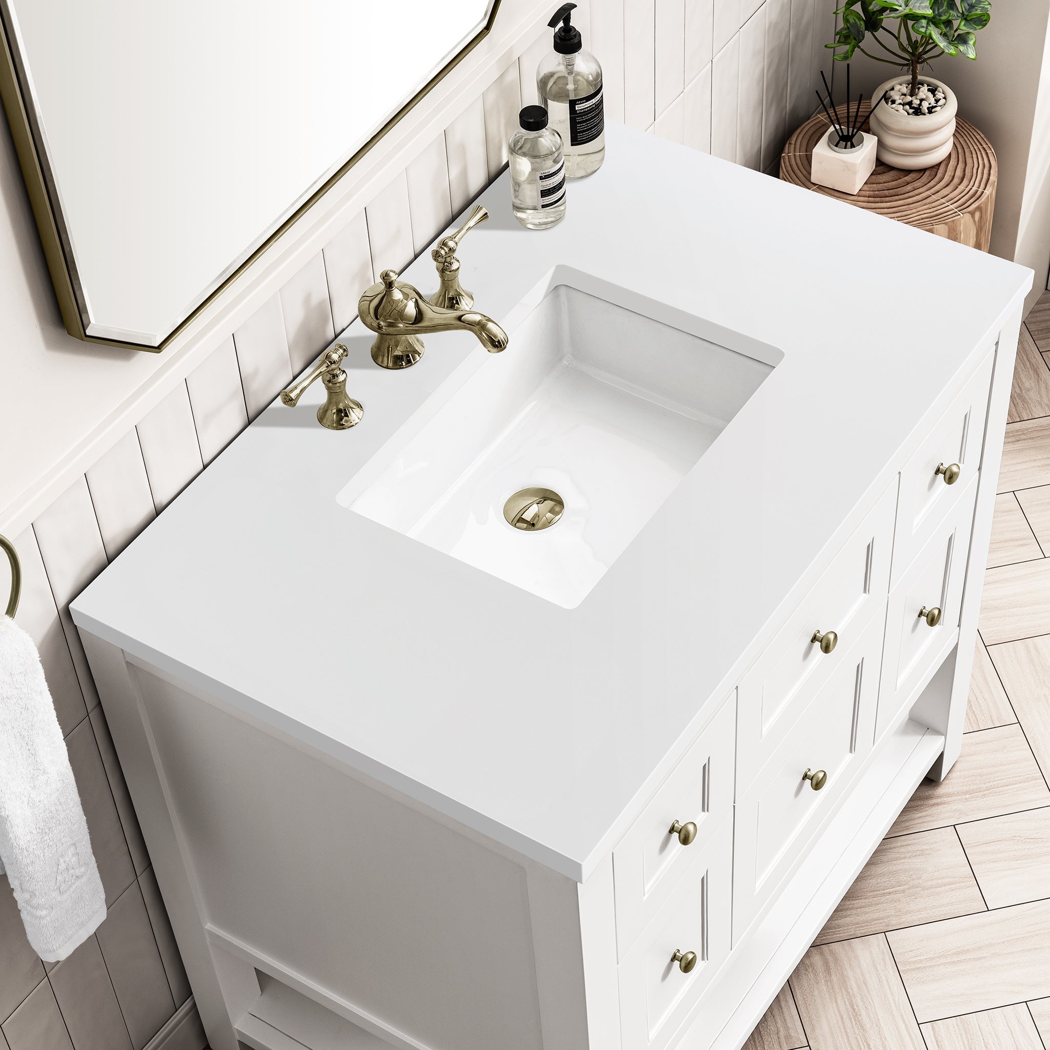 James Martin Vanities - Breckenridge 36" Single Vanity in Bright White - 330 - V36 - BW - 3WZ - Home Luxury USA