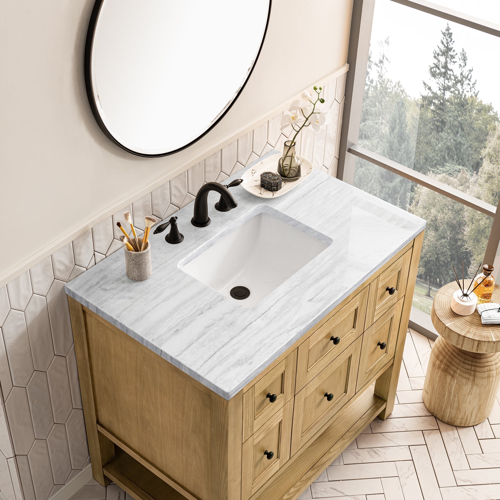 James Martin Vanities - Breckenridge 36" Single Vanity in Light Natural Oak - 330 - V36 - LNO - 3AF - Home Luxury USA