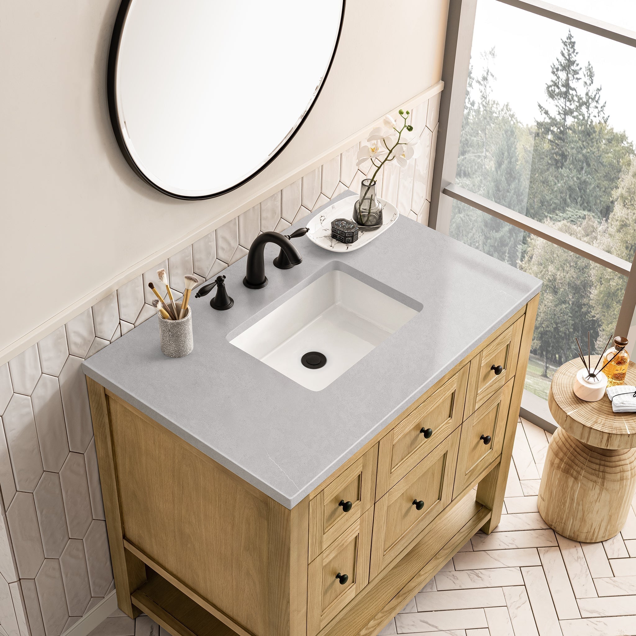 James Martin Vanities - Breckenridge 36" Single Vanity in Light Natural Oak - 330 - V36 - LNO - 3ESR - Home Luxury USA