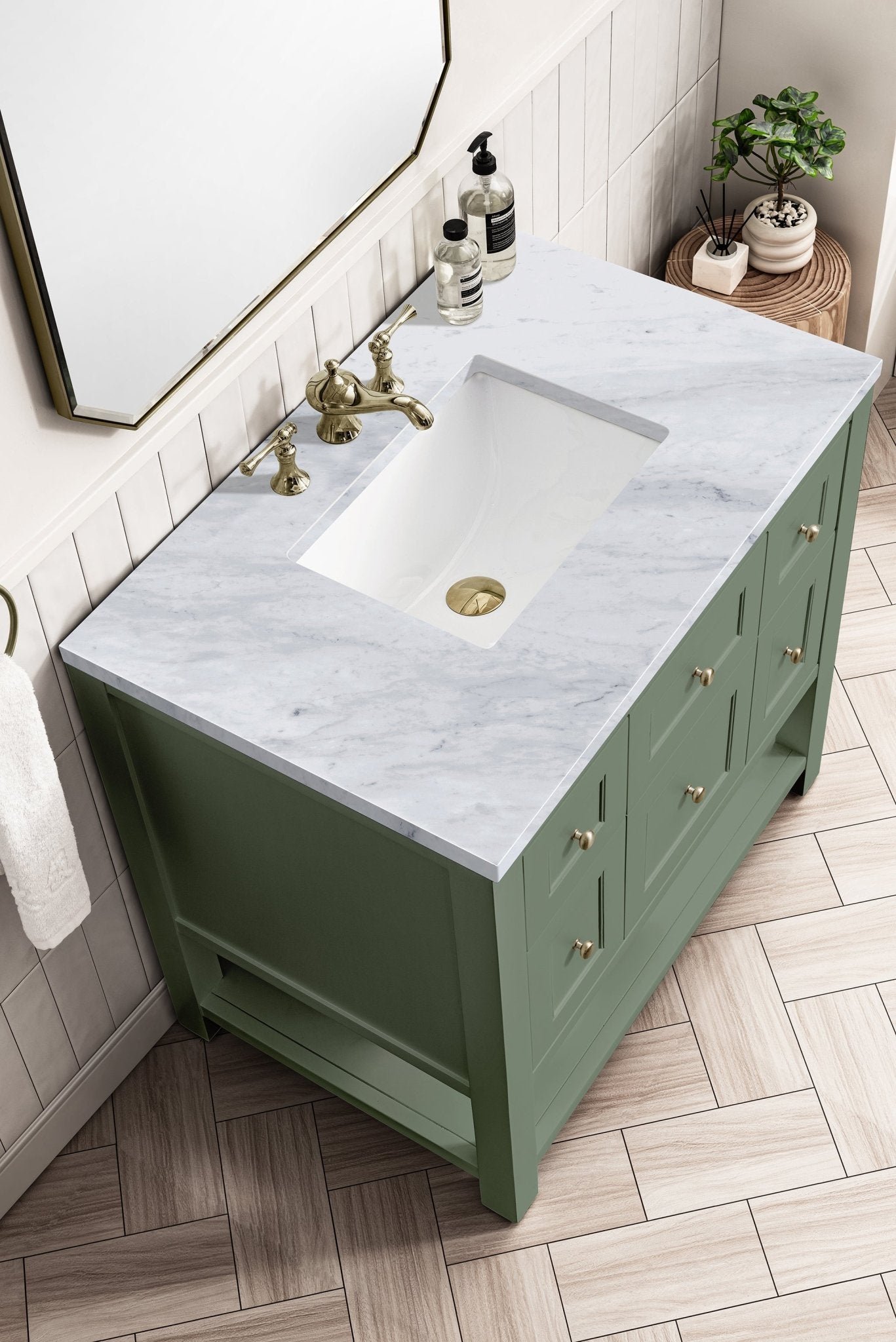 James Martin Vanities - Breckenridge 36" Single Vanity in Smokey Celadon - 330 - V36 - SC - 3CAR - Home Luxury USA