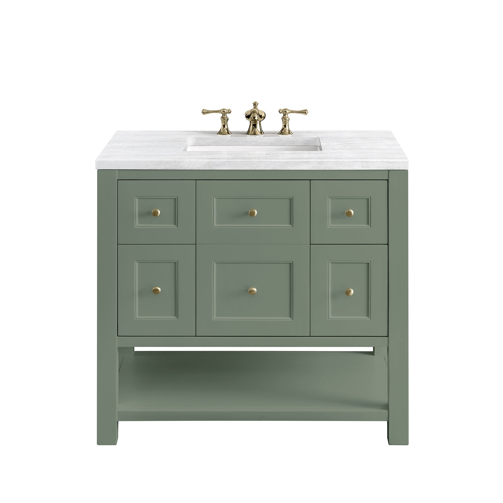 James Martin Vanities - Breckenridge 36" Single Vanity in Smokey Celadon - Home Luxury USA