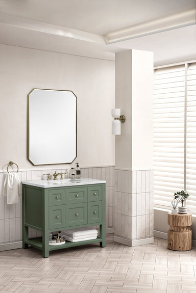 James Martin Vanities - Breckenridge 36" Single Vanity in Smokey Celadon - Home Luxury USA