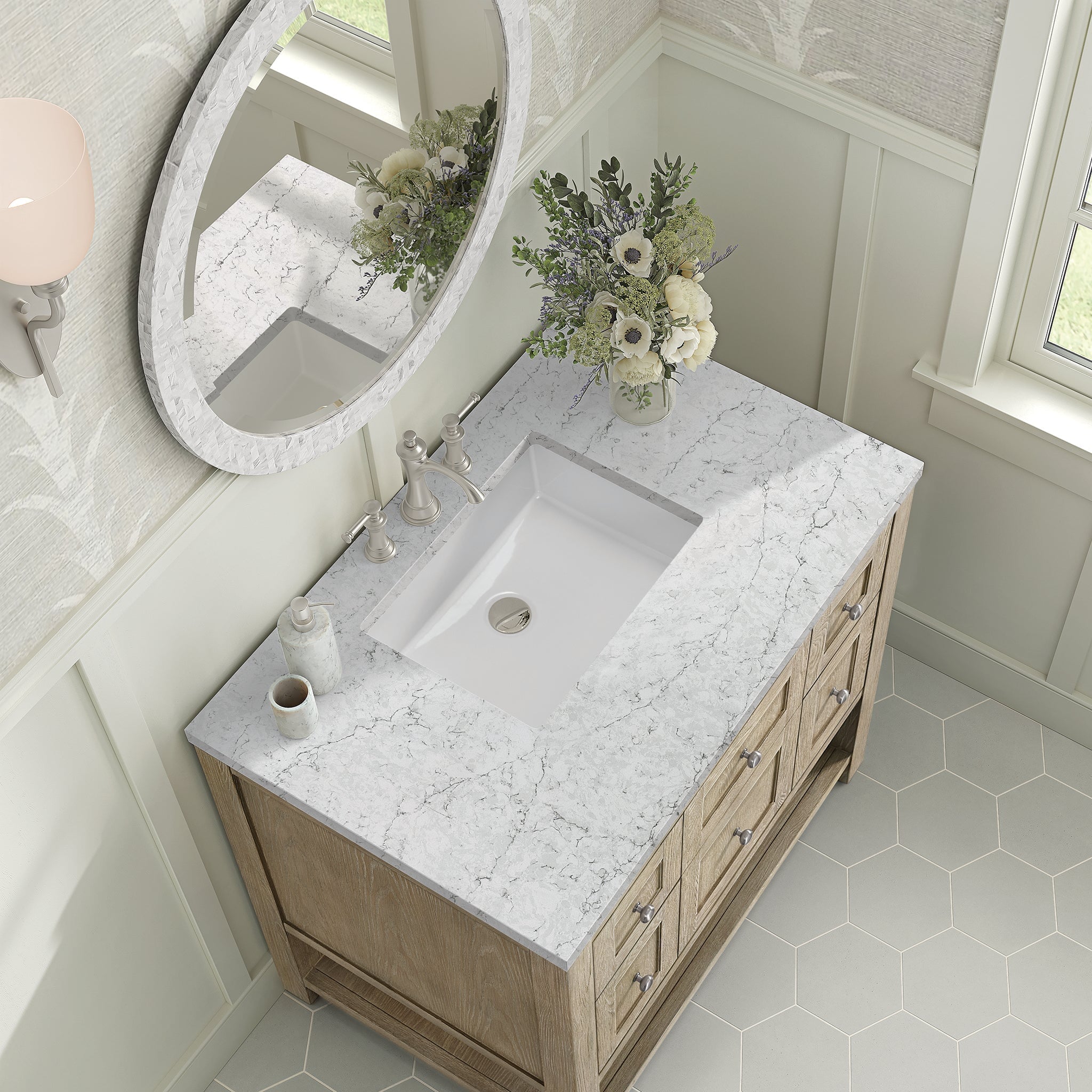 James Martin Vanities - Breckenridge 36" Single Vanity in Whitewashed Oak - 330 - V36 - WWO - 3EJP - Home Luxury USA