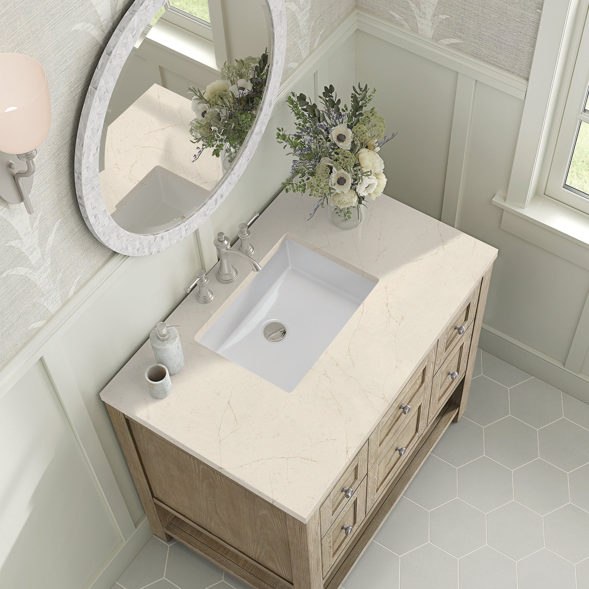 James Martin Vanities - Breckenridge 36" Single Vanity in Whitewashed Oak - 330 - V36 - WWO - 3EMR - Home Luxury USA