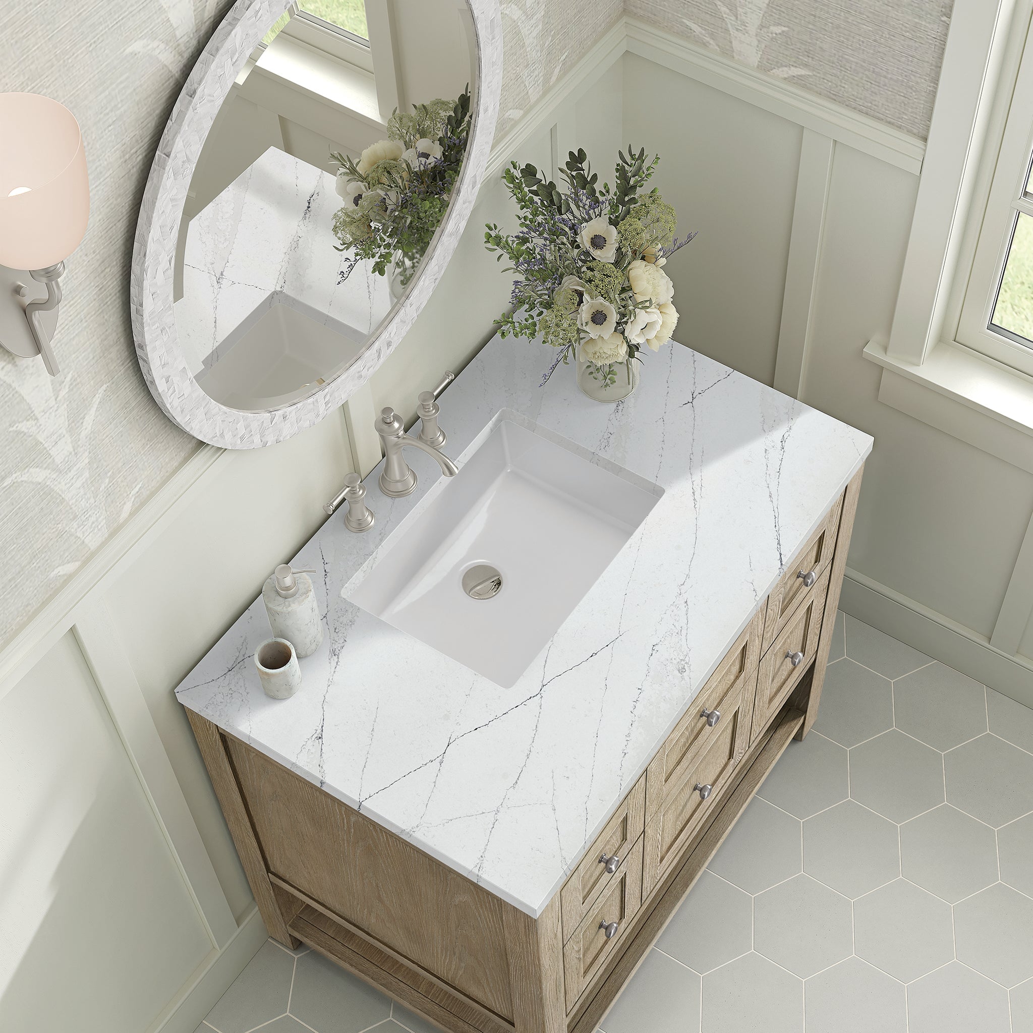 James Martin Vanities - Breckenridge 36" Single Vanity in Whitewashed Oak - 330 - V36 - WWO - 3ENC - Home Luxury USA