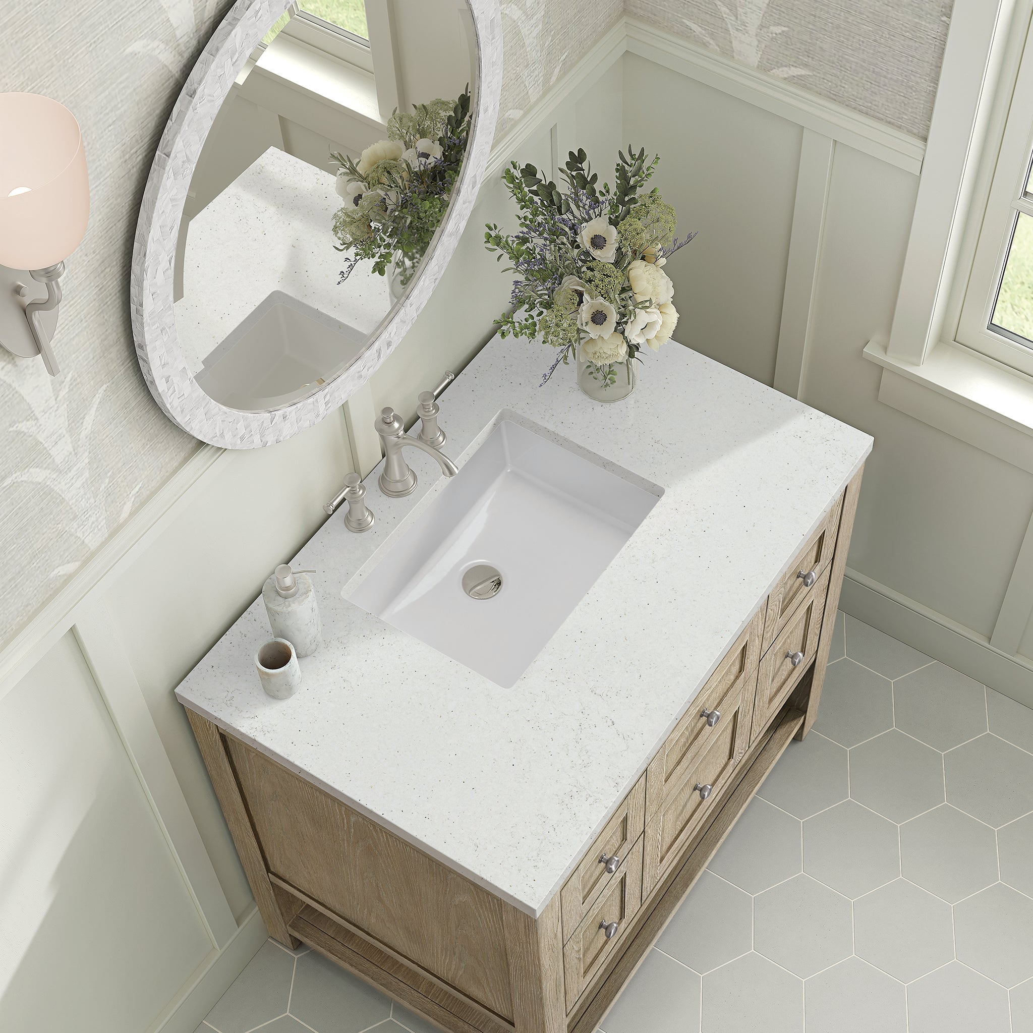 James Martin Vanities - Breckenridge 36" Single Vanity in Whitewashed Oak - 330 - V36 - WWO - 3LDL - Home Luxury USA