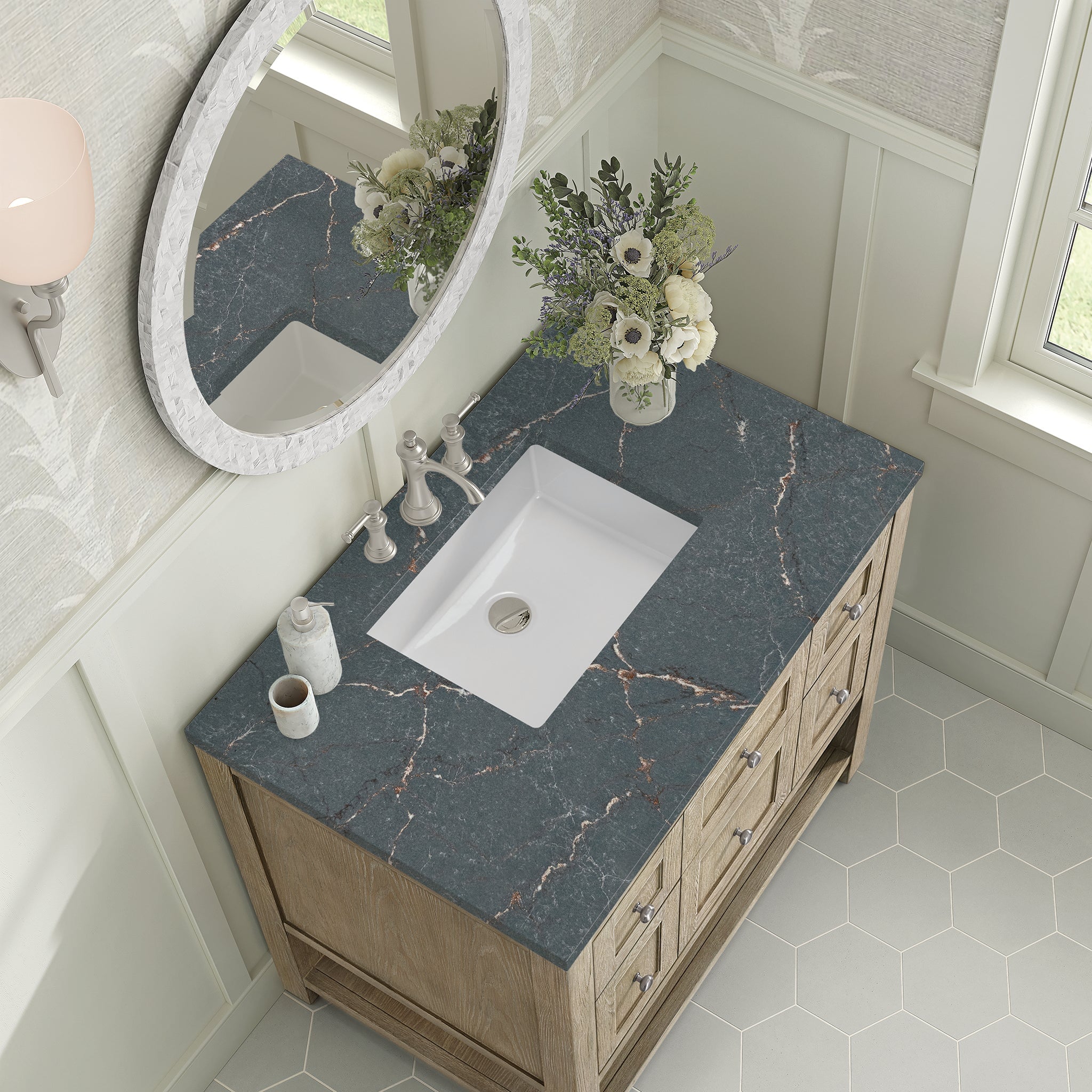 James Martin Vanities - Breckenridge 36" Single Vanity in Whitewashed Oak - 330 - V36 - WWO - 3PBL - Home Luxury USA