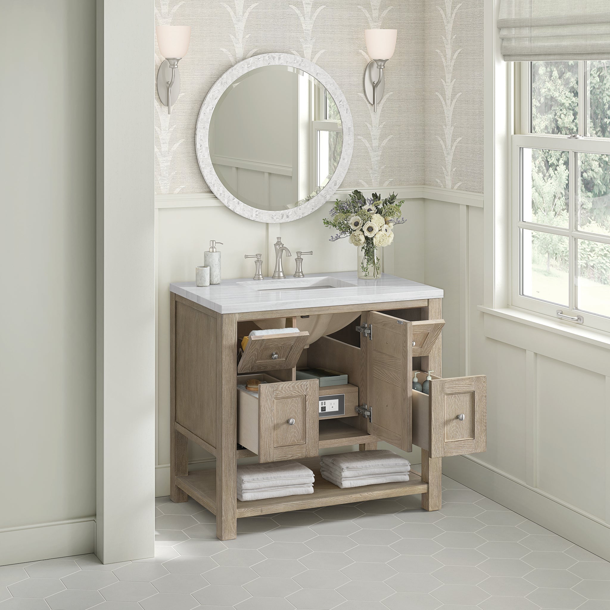 James Martin Vanities - Breckenridge 36" Single Vanity in Whitewashed Oak - 330 - V36 - WWO - Home Luxury USA